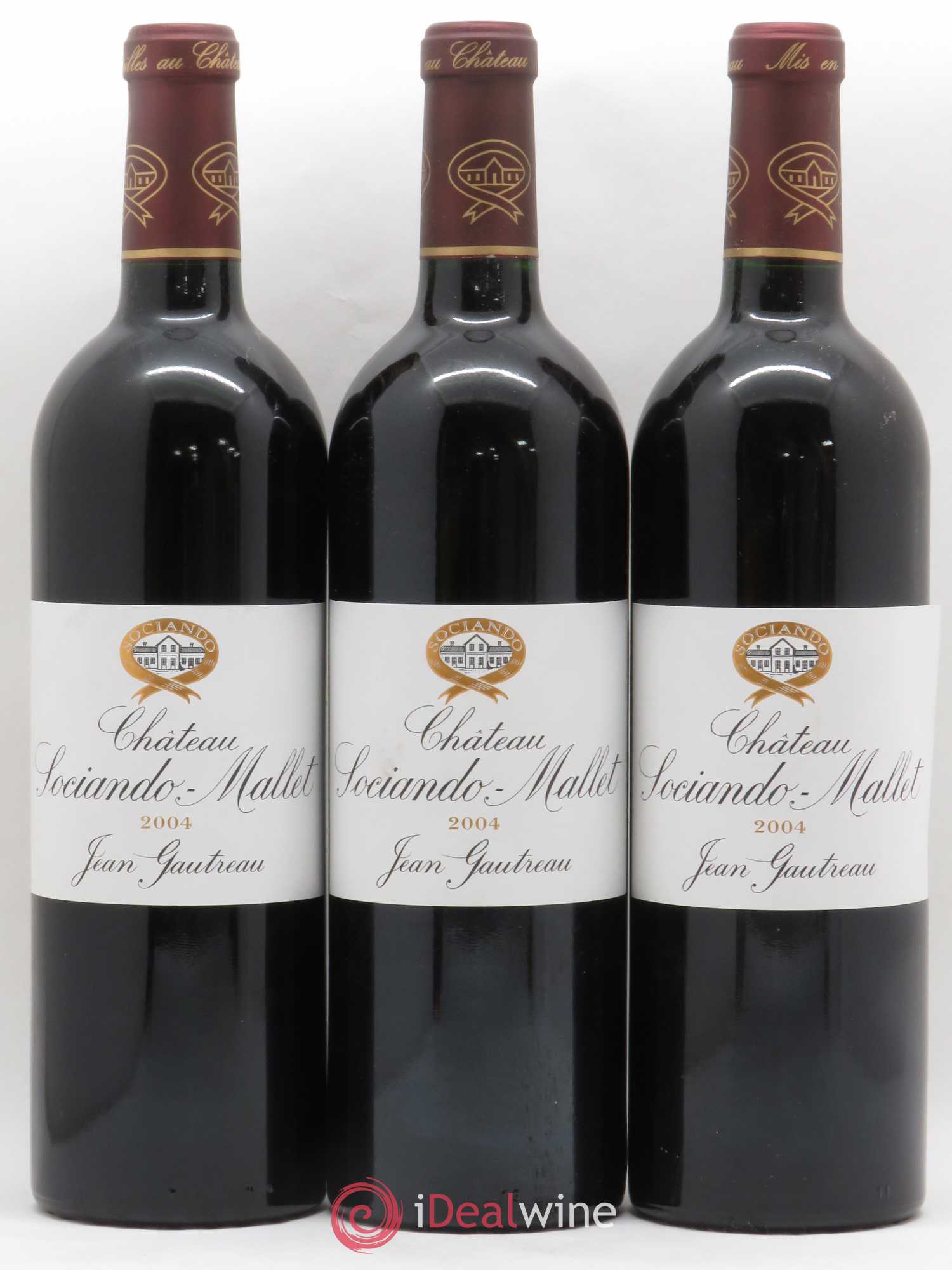 Château Sociando Mallet 2004 - Lot de 3 bouteilles - 0