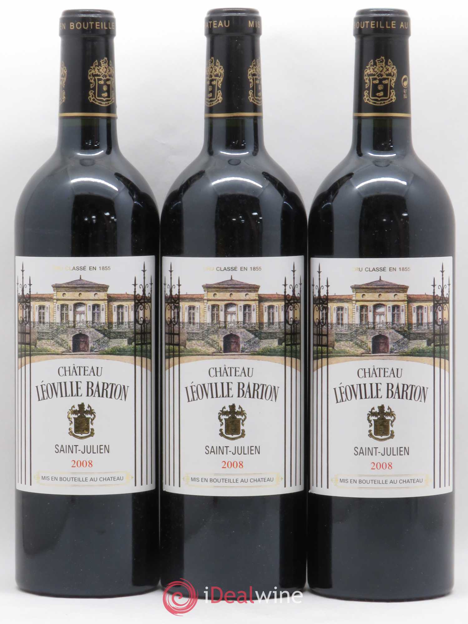 Château Léoville Barton 2ème Grand Cru Classé 2008 - Lot de 3 bouteilles - 0