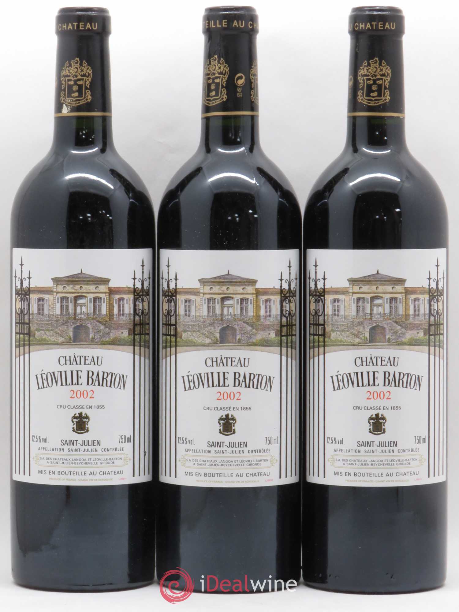 Château Léoville Barton 2ème Grand Cru Classé 2002 - Lot de 3 bouteilles - 0