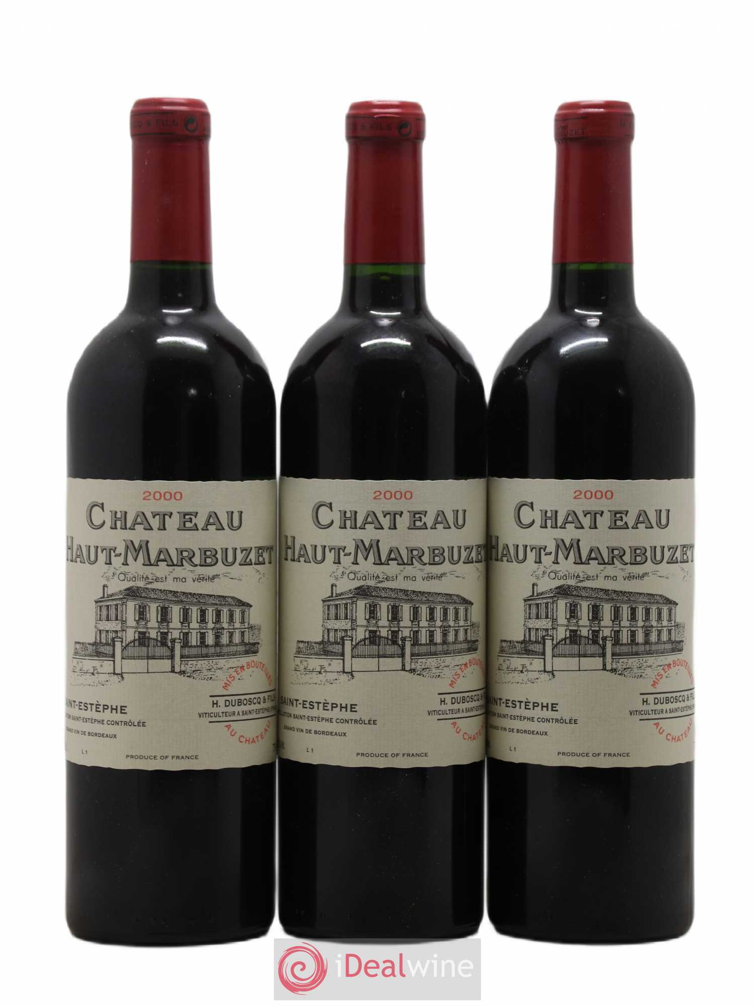 Château Haut Marbuzet 2000 - Lot de 3 bouteilles - 0