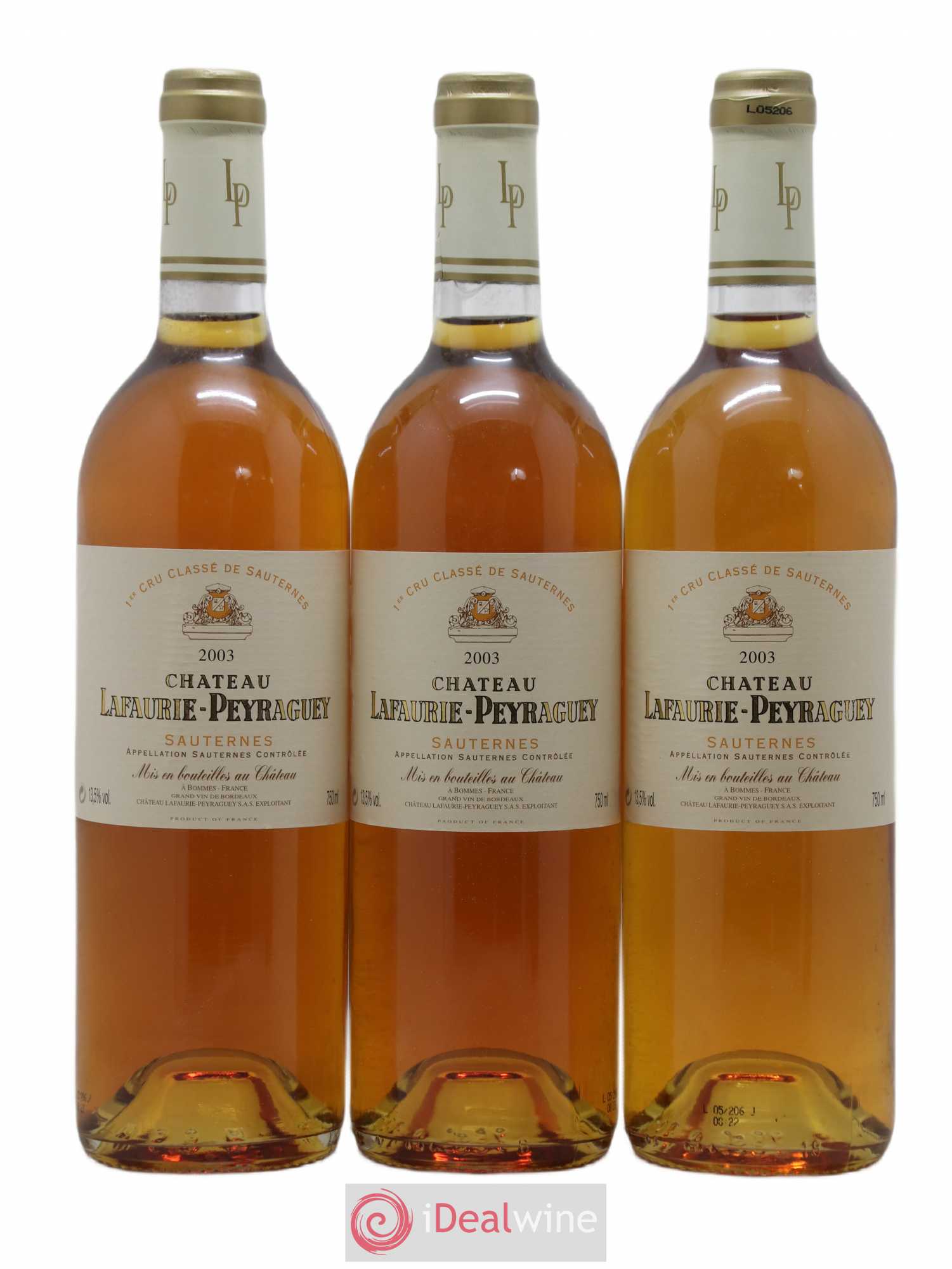 Château Lafaurie-Peyraguey 1er Grand Cru Classé 2003 - Lotto di 3 bottiglie - 0