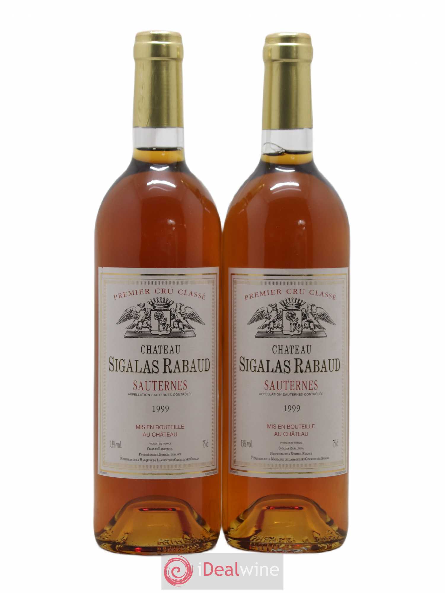 Château Sigalas Rabaud 1er Grand Cru Classé 1999 - Lotto di 2 bottiglie - 0