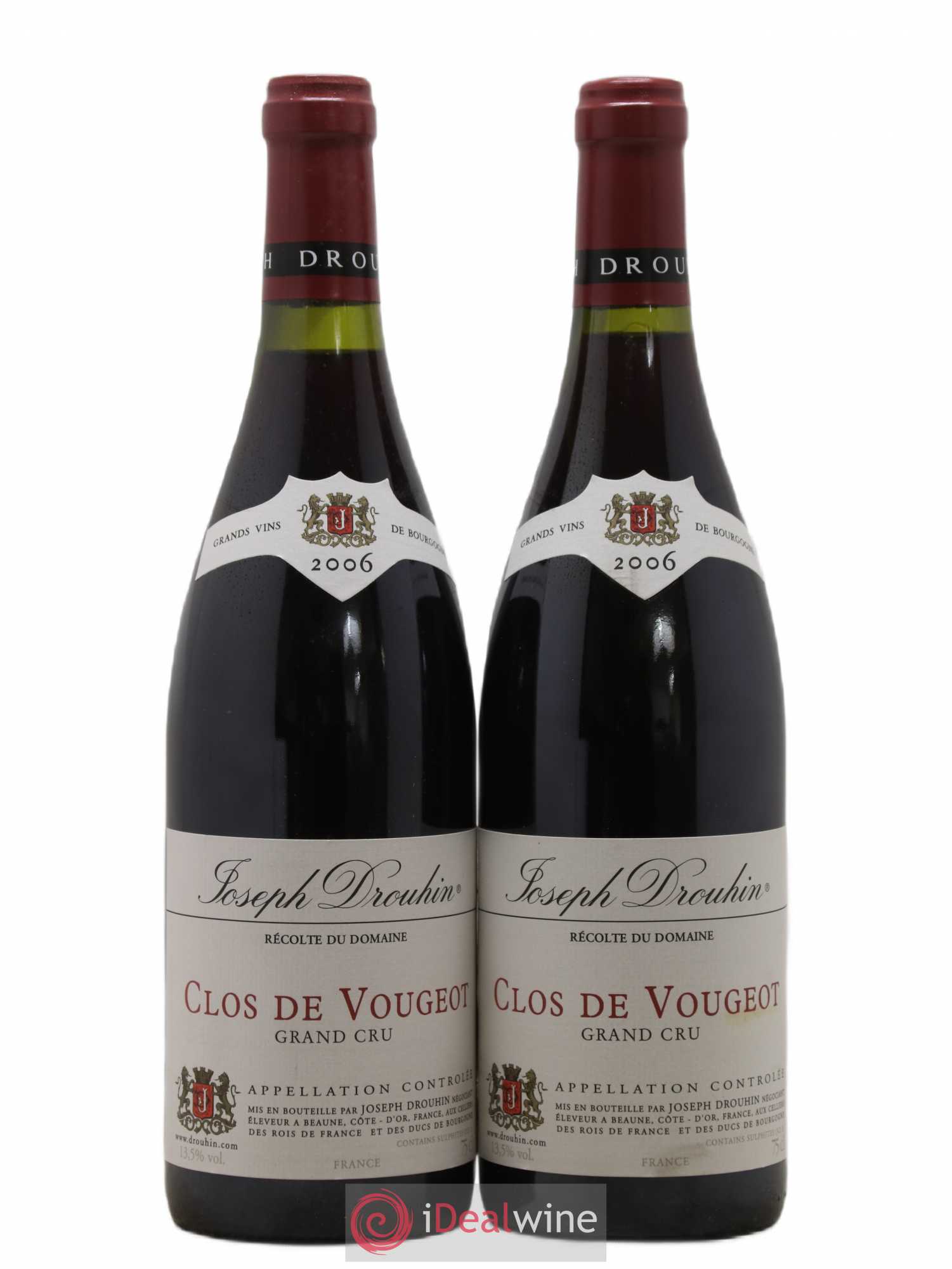 Clos de Vougeot Grand Cru Joseph Drouhin 2006 - Lot de 2 bouteilles - 0