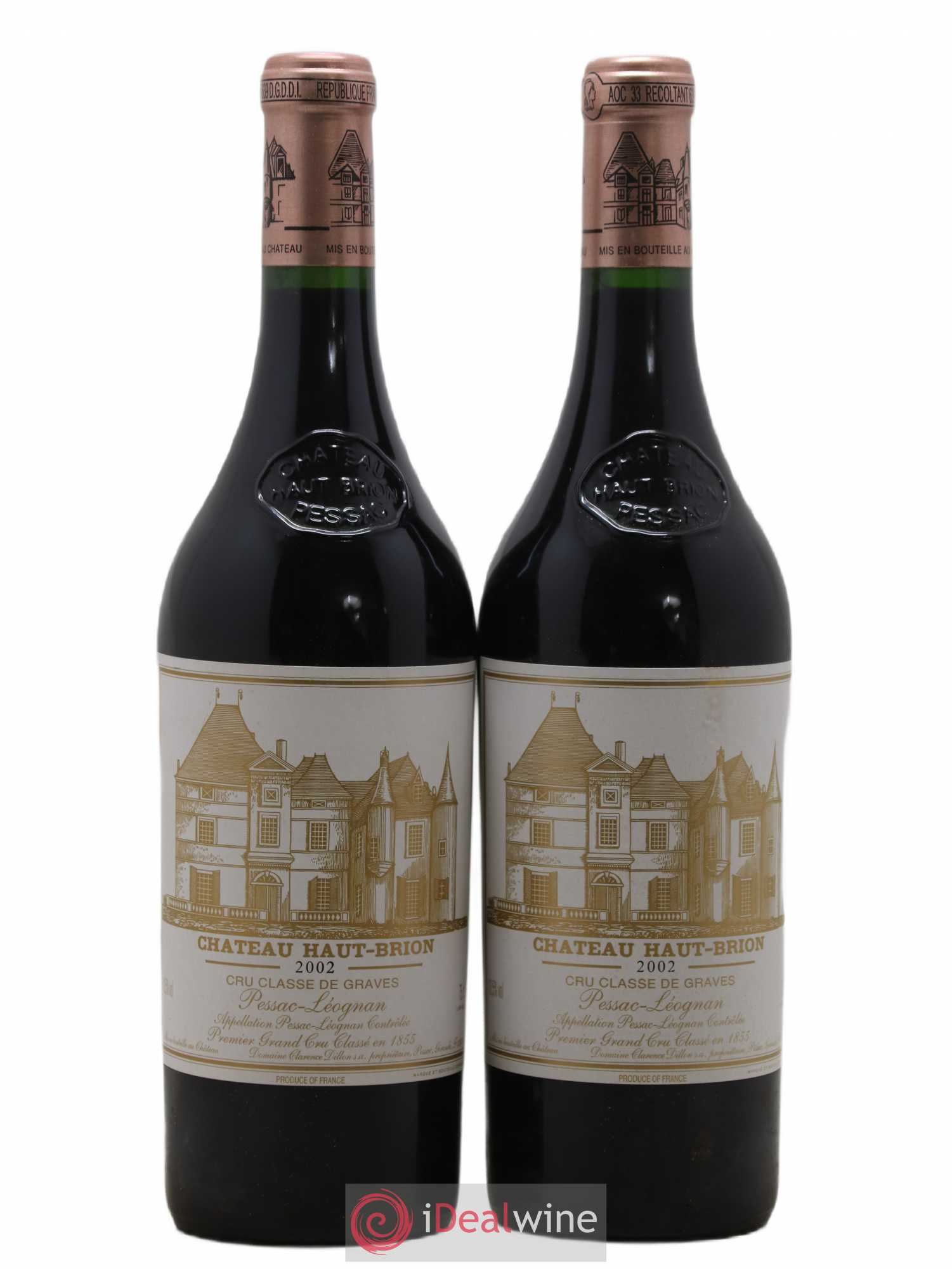 Château Haut Brion 1er Grand Cru Classé 2002 - Lot de 2 bouteilles - 0