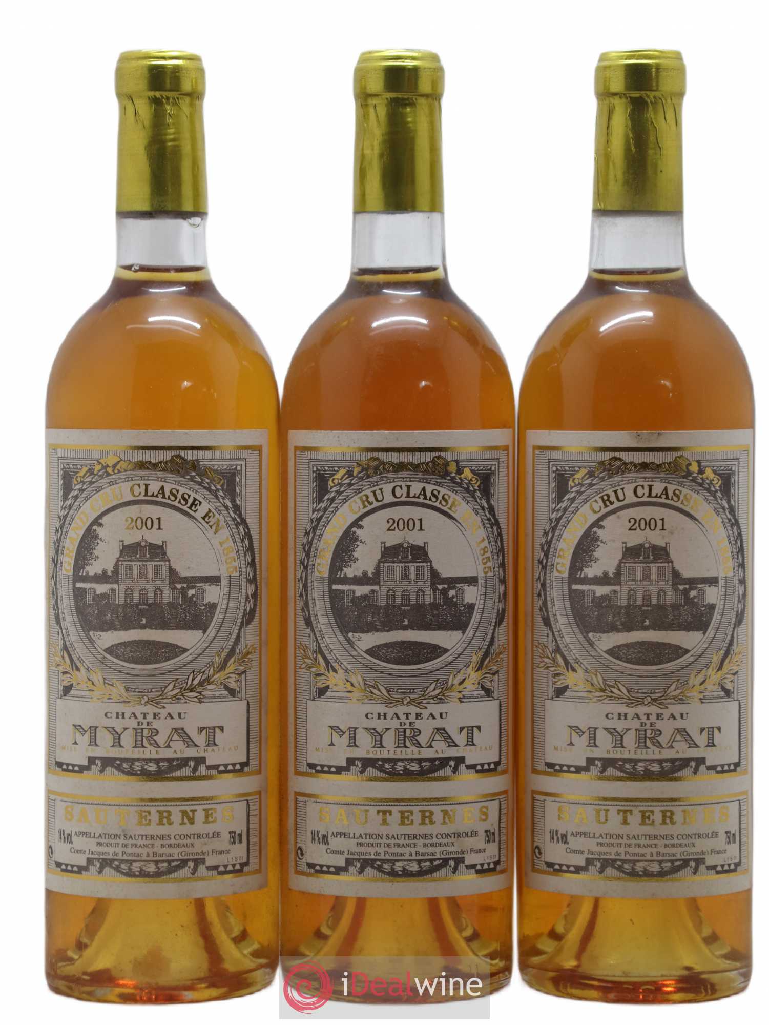 Château de Myrat 2ème Grand Cru Classé 2001 - Lotto di 3 bottiglie - 0