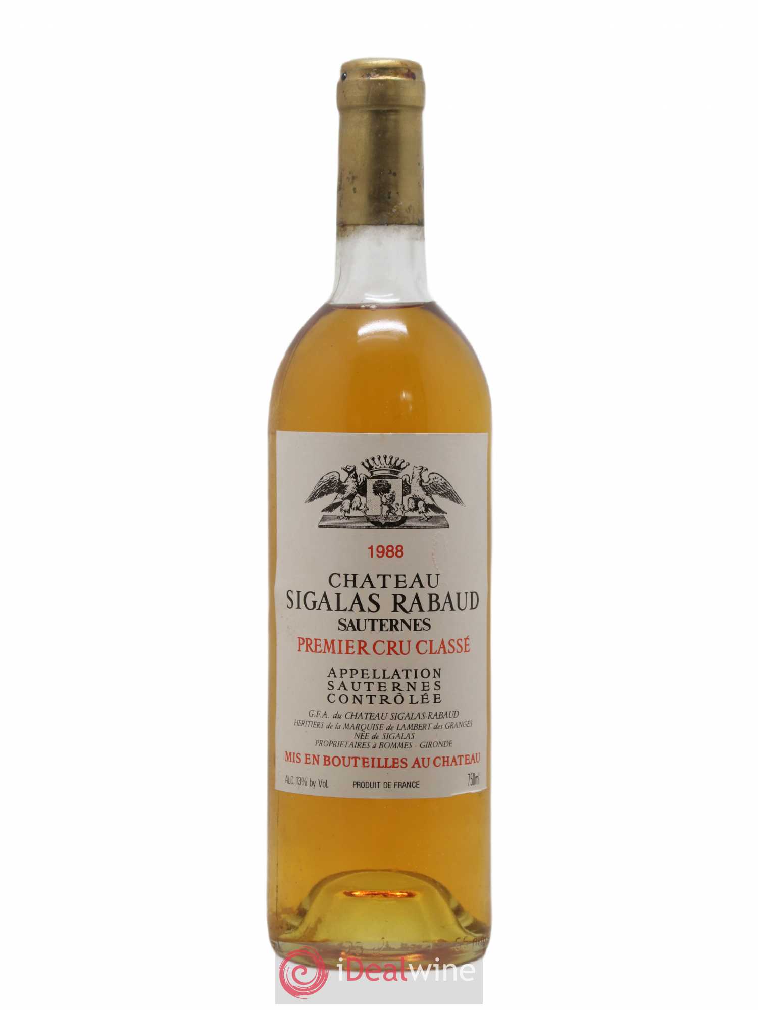 Château Sigalas Rabaud 1er Grand Cru Classé 1988 - Lotto di 1 bottiglia - 0