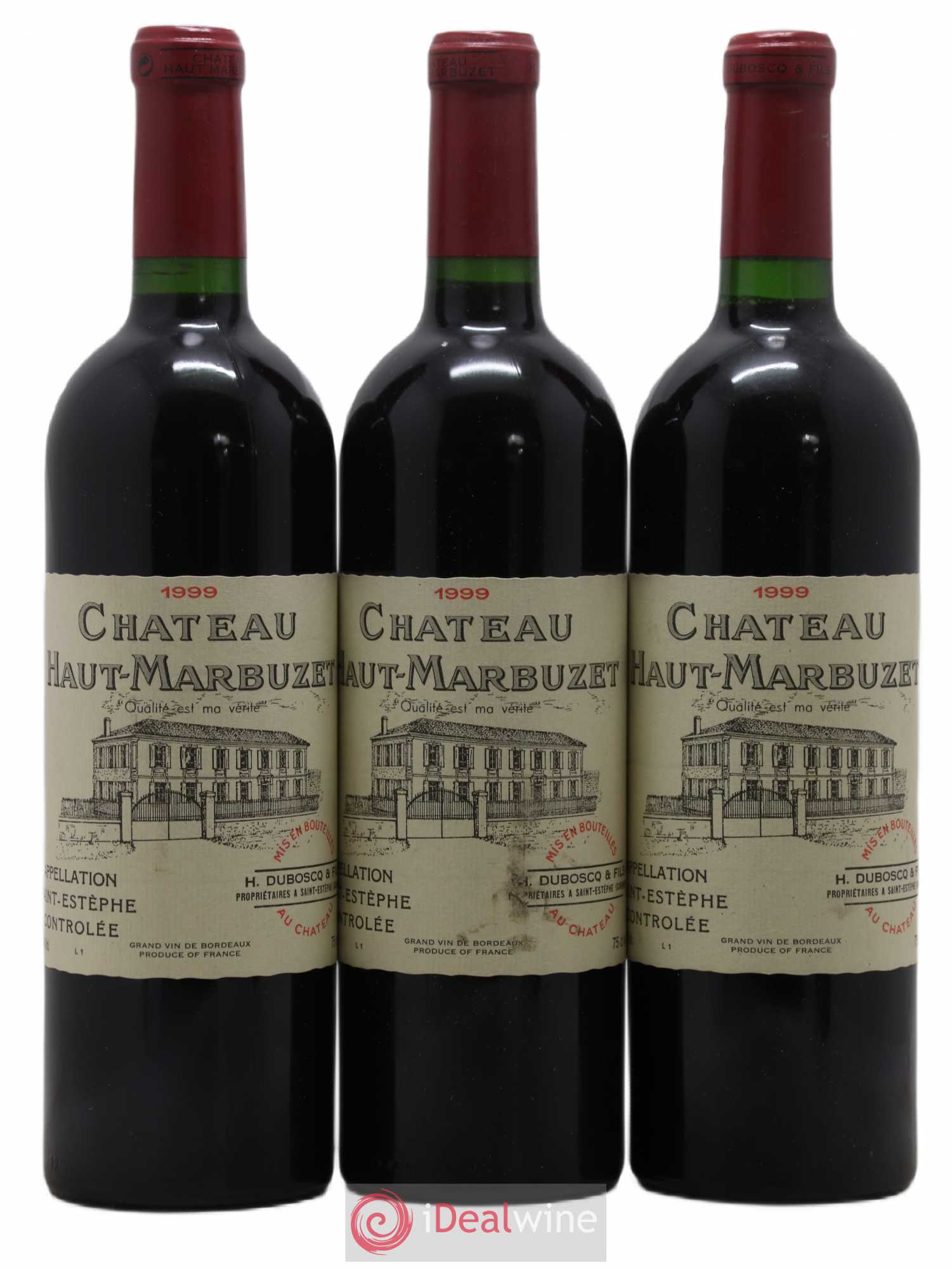 Château Haut Marbuzet 1999 - Lot de 3 bouteilles - 0