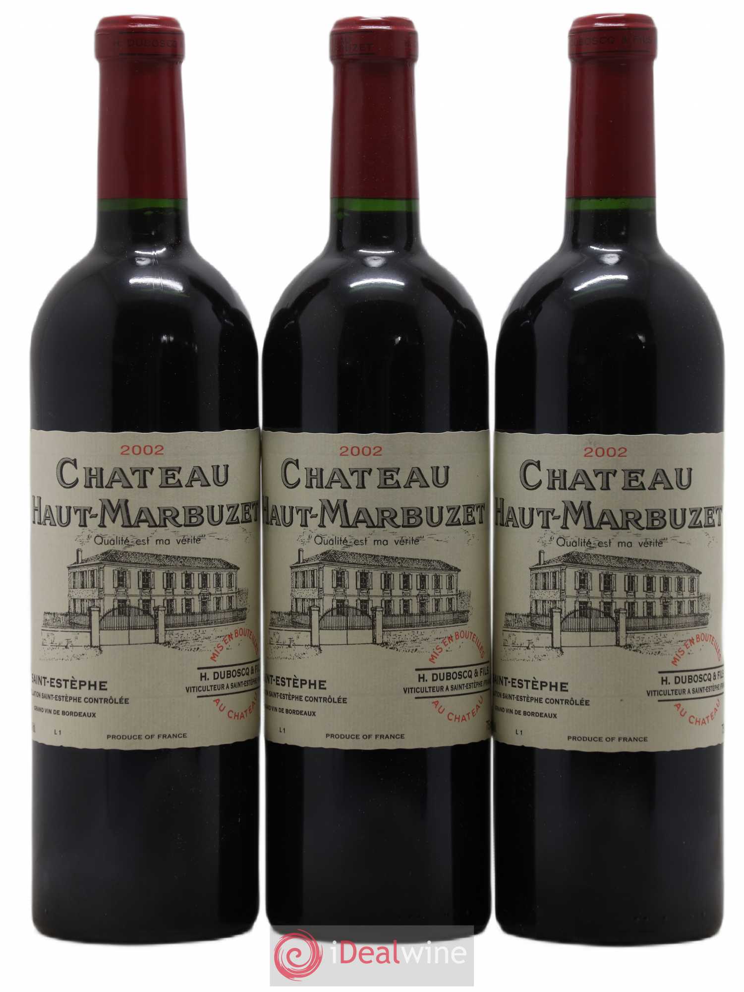 Château Haut Marbuzet 2002 - Lot de 3 bouteilles - 0