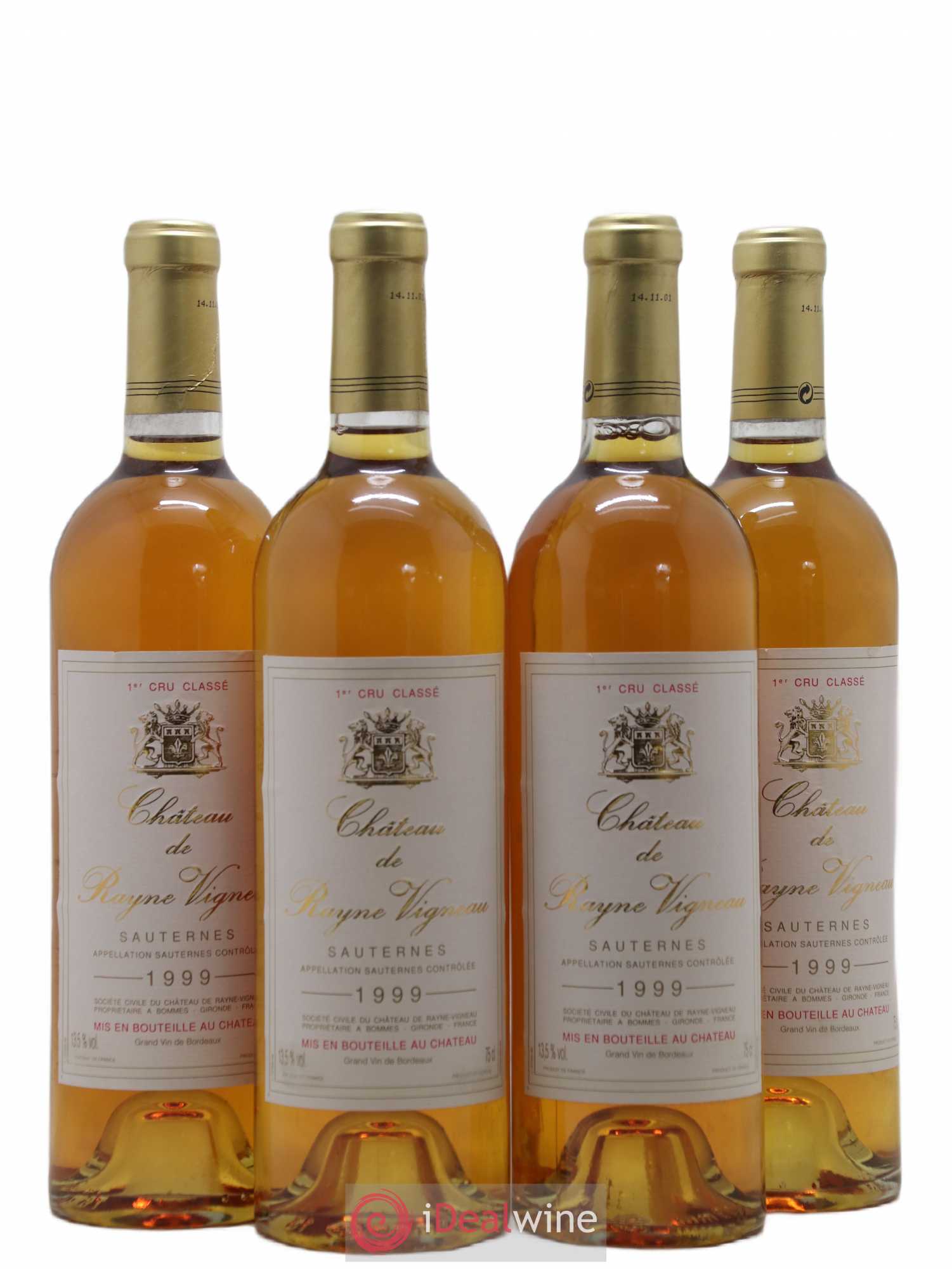 Château de Rayne Vigneau 1er Grand Cru Classé 1999 - Lotto di 4 bottiglie - 0