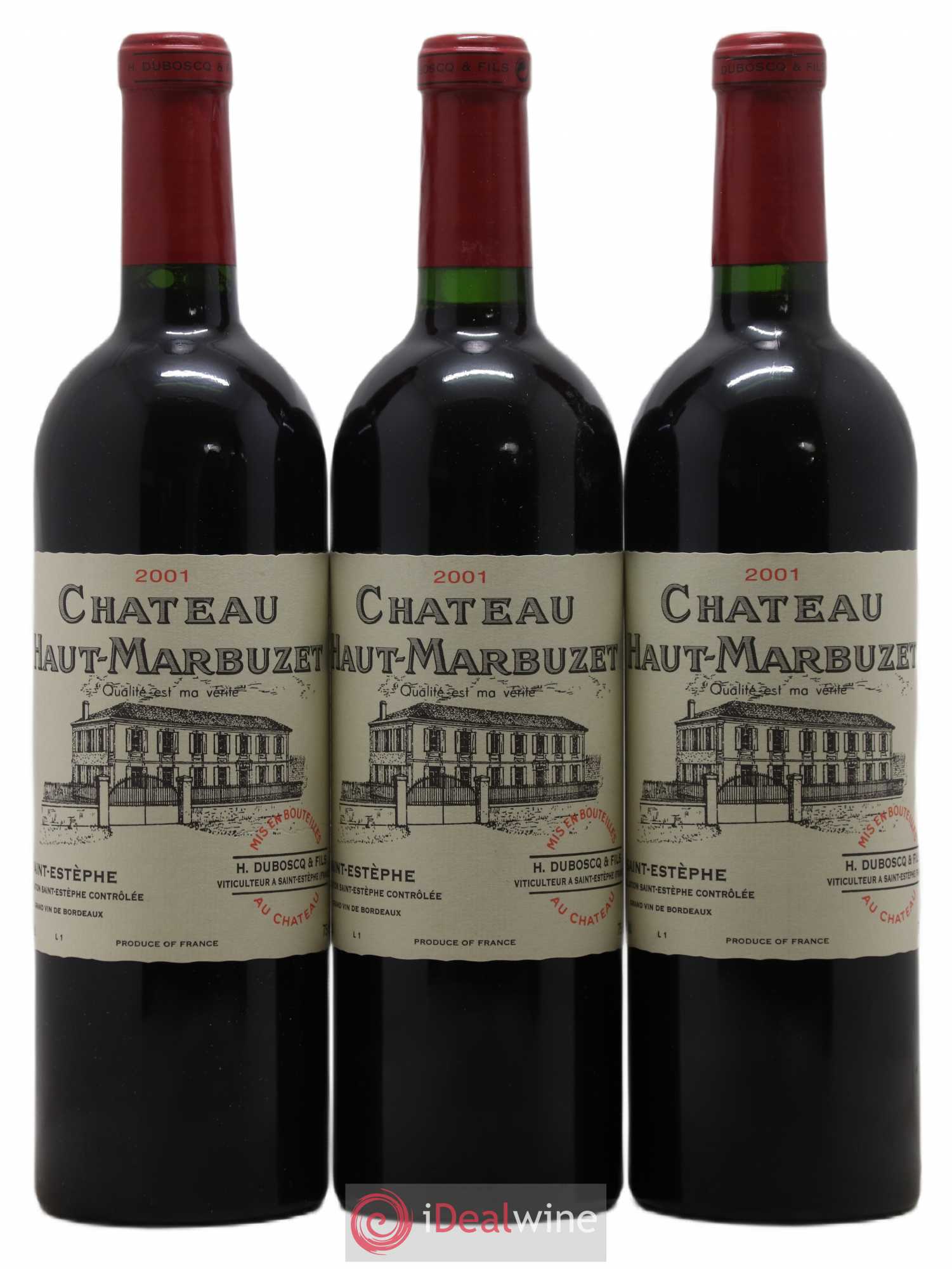 Château Haut Marbuzet 2001 - Lot de 3 bouteilles - 0