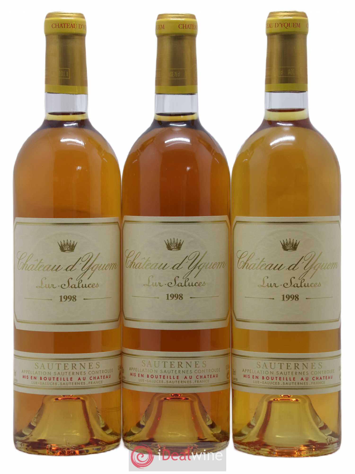 Château d' Yquem 1er Cru Classé Supérieur 1998 - Lotto di 3 bottiglie - 0