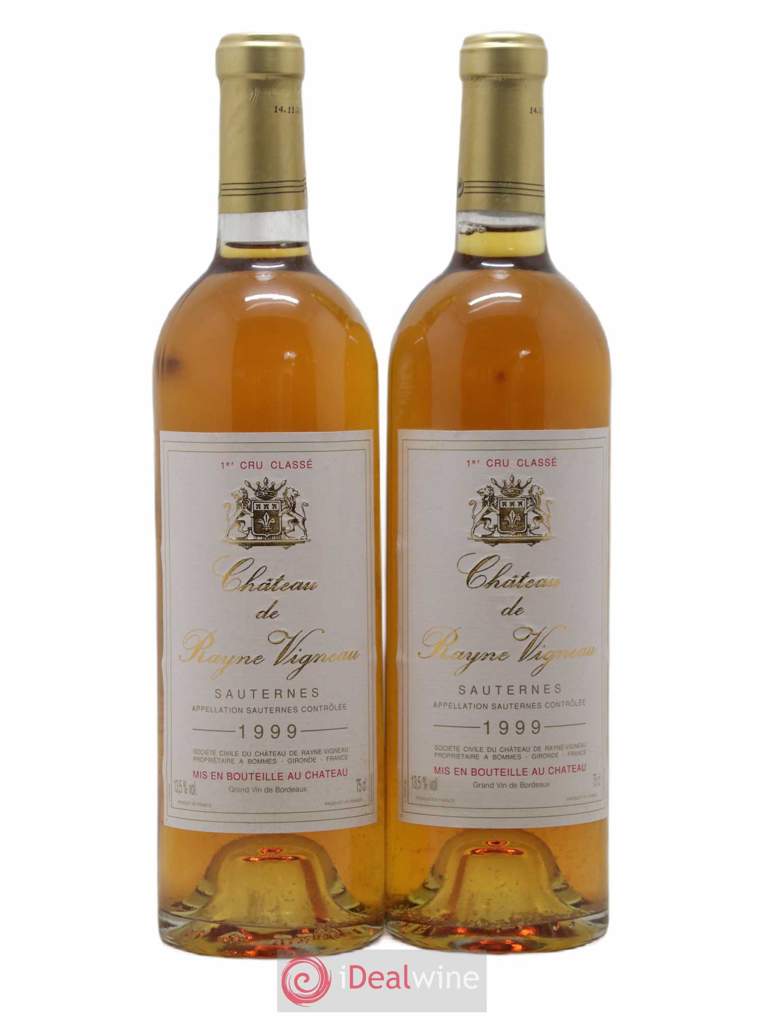 Château de Rayne Vigneau 1er Grand Cru Classé 1999 - Lotto di 2 bottiglie - 0