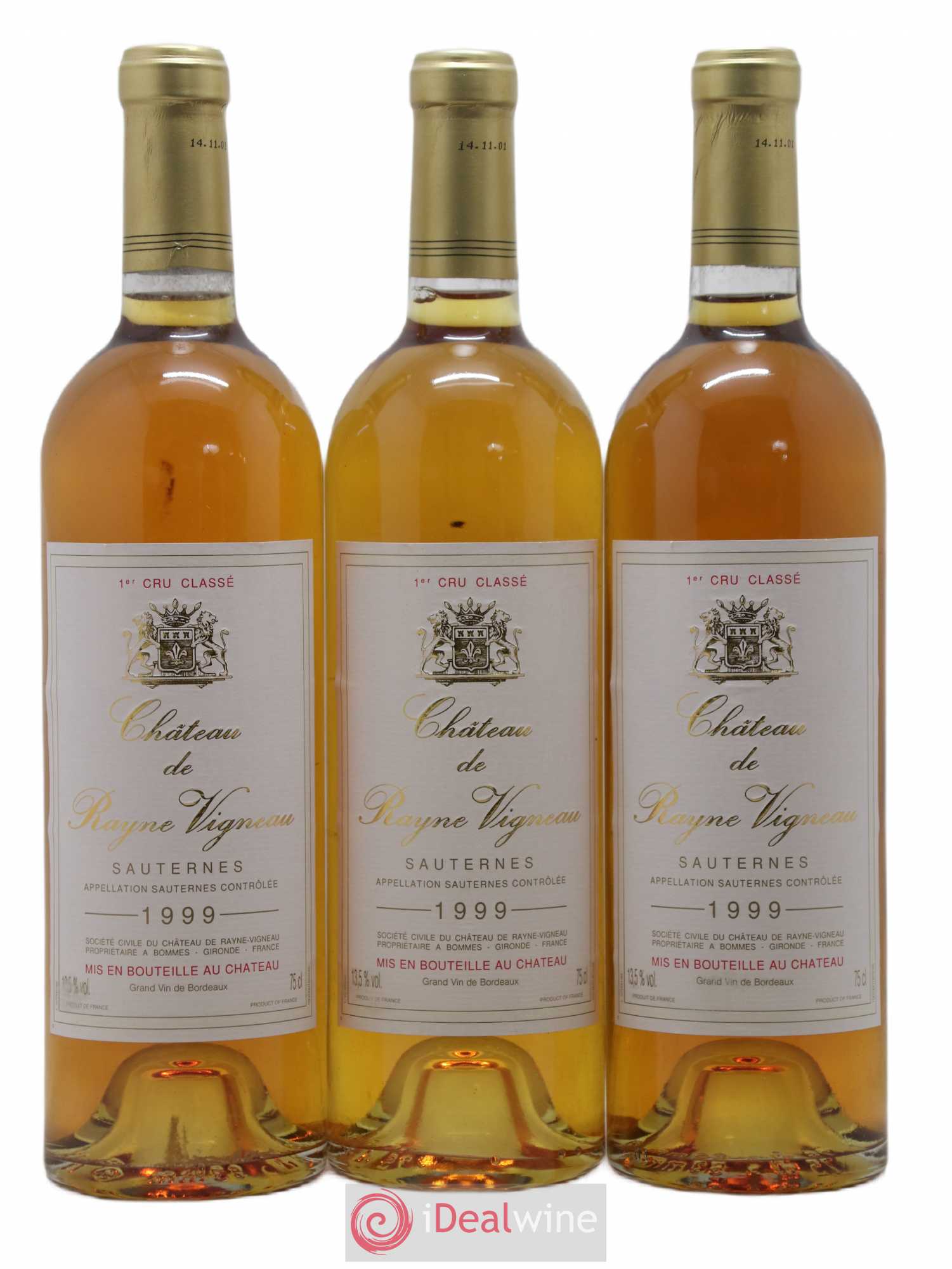 Château de Rayne Vigneau 1er Grand Cru Classé 1999 - Lotto di 3 bottiglie - 0