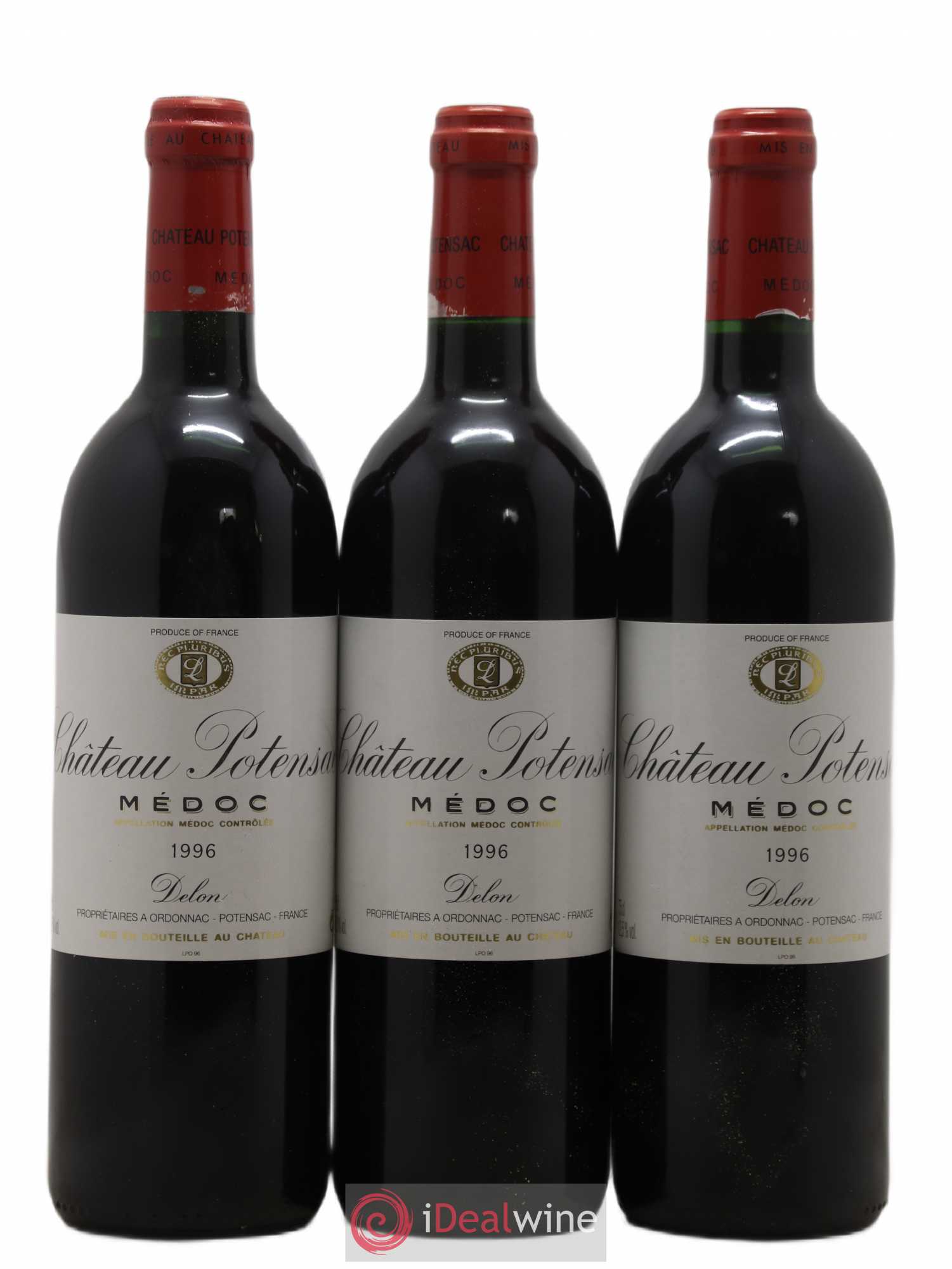 Château Potensac 1996 - Lot de 3 bouteilles - 0