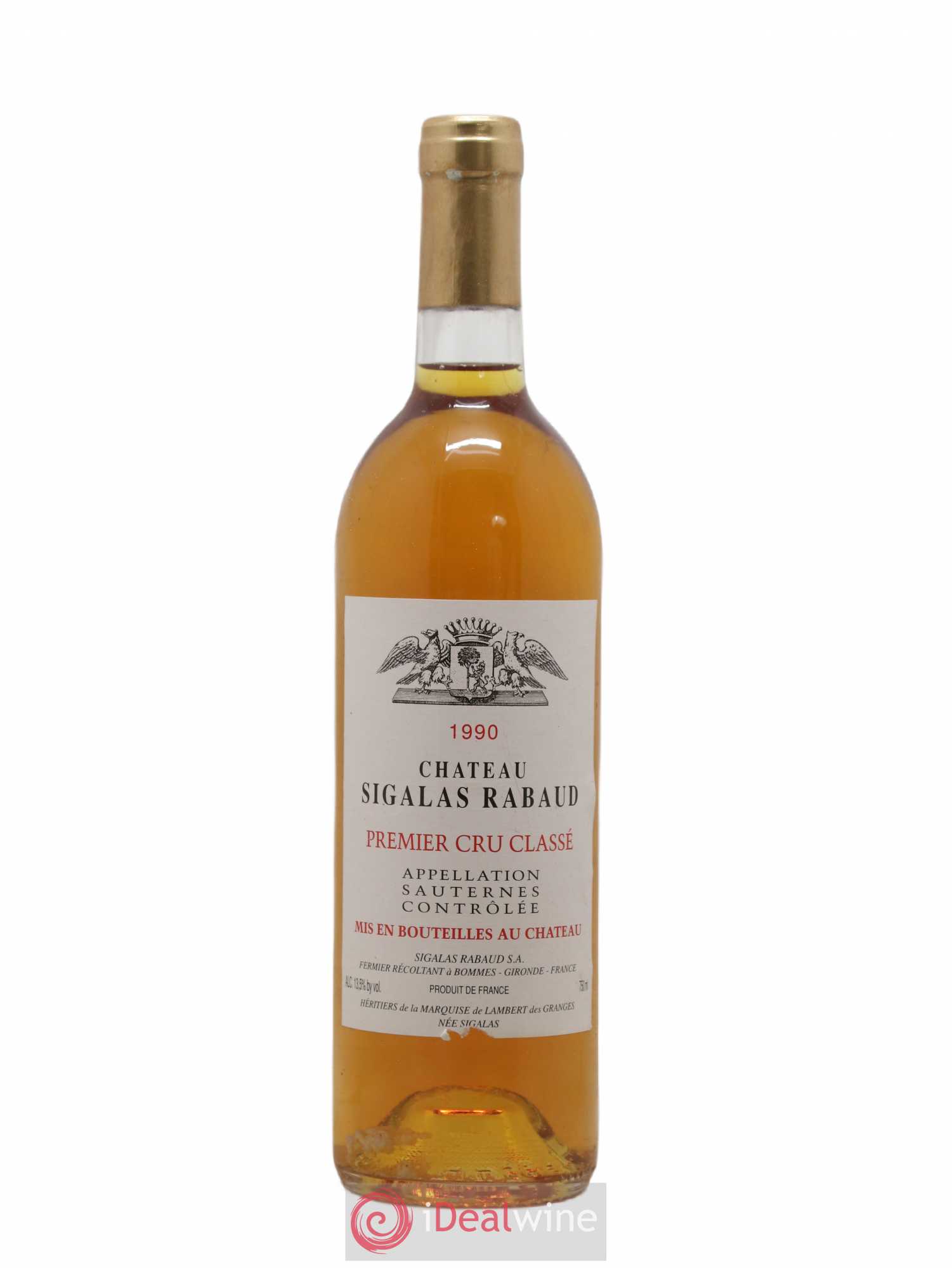 Château Sigalas Rabaud 1er Grand Cru Classé 1990 - Lotto di 1 bottiglia - 0