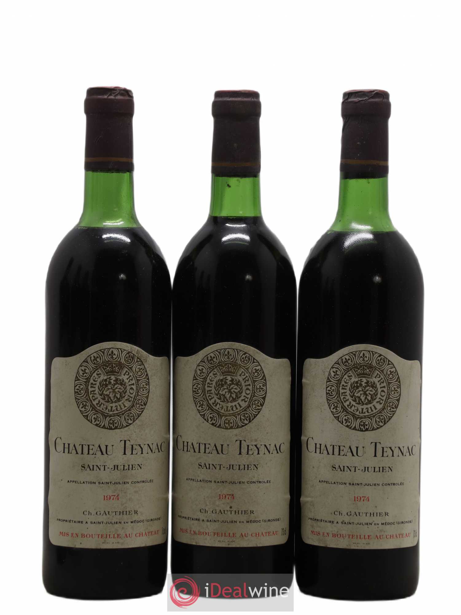 Château Teynac 1974 - Lot de 6 bouteilles - 1