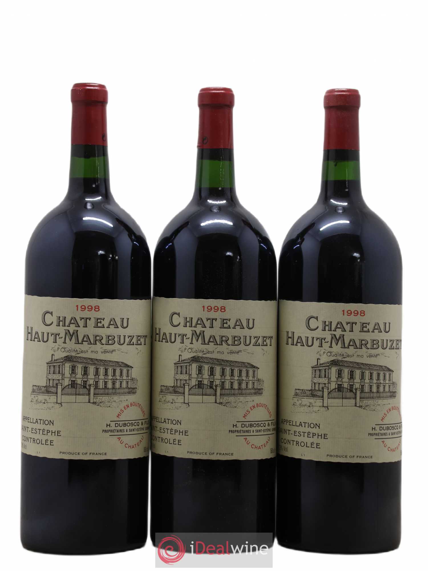 Château Haut Marbuzet 1998 - Lot de 3 magnums - 0