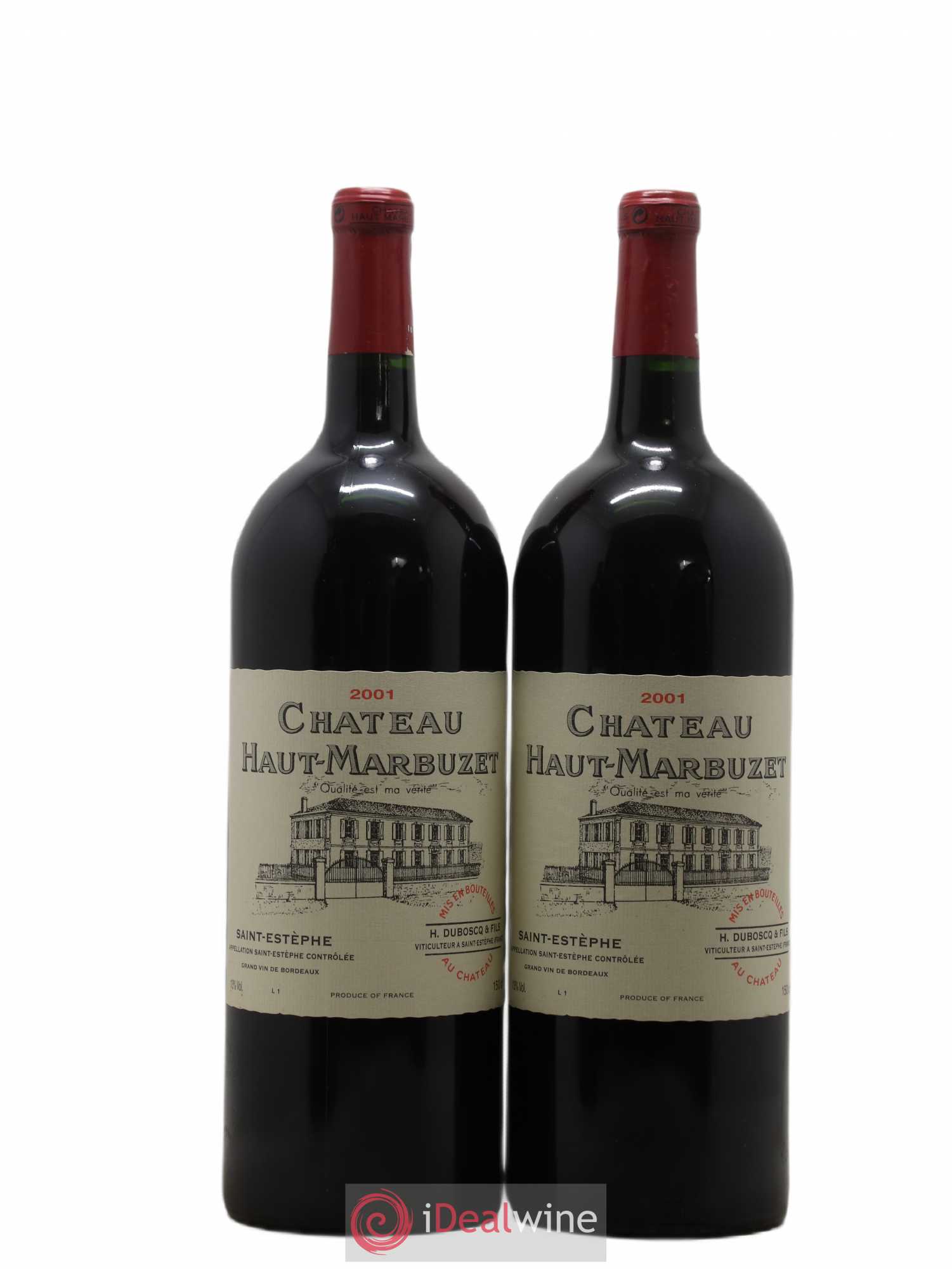 Château Haut Marbuzet 2001 - Lot de 2 magnums - 0