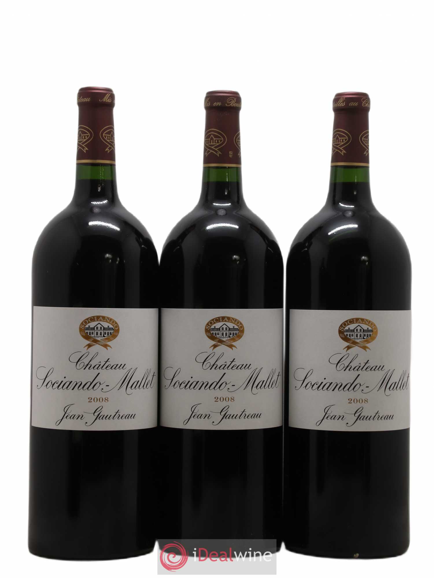 Château Sociando Mallet 2008 - Lot de 3 magnums - 0