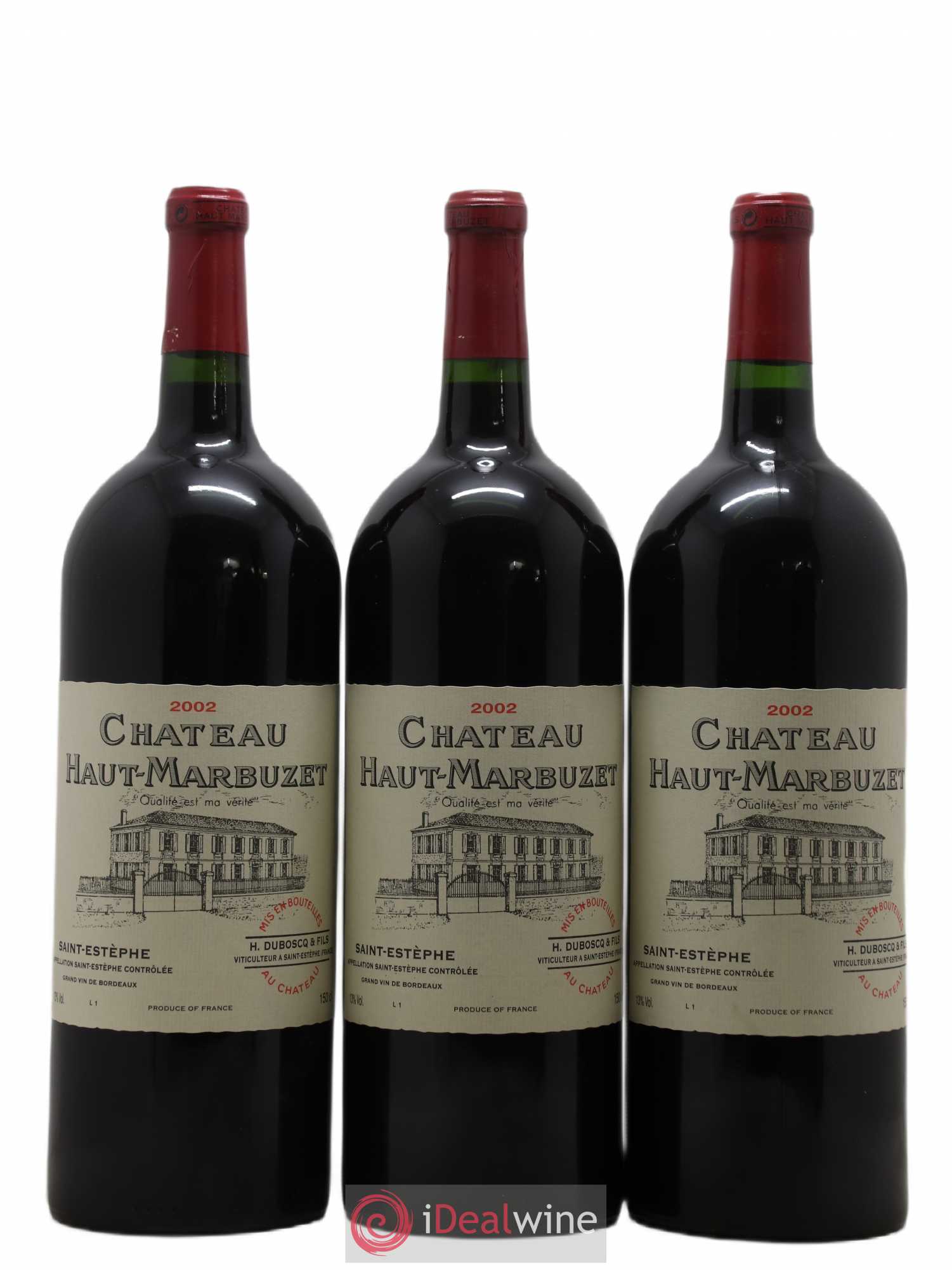 Château Haut Marbuzet 2002 - Lot de 3 magnums - 0