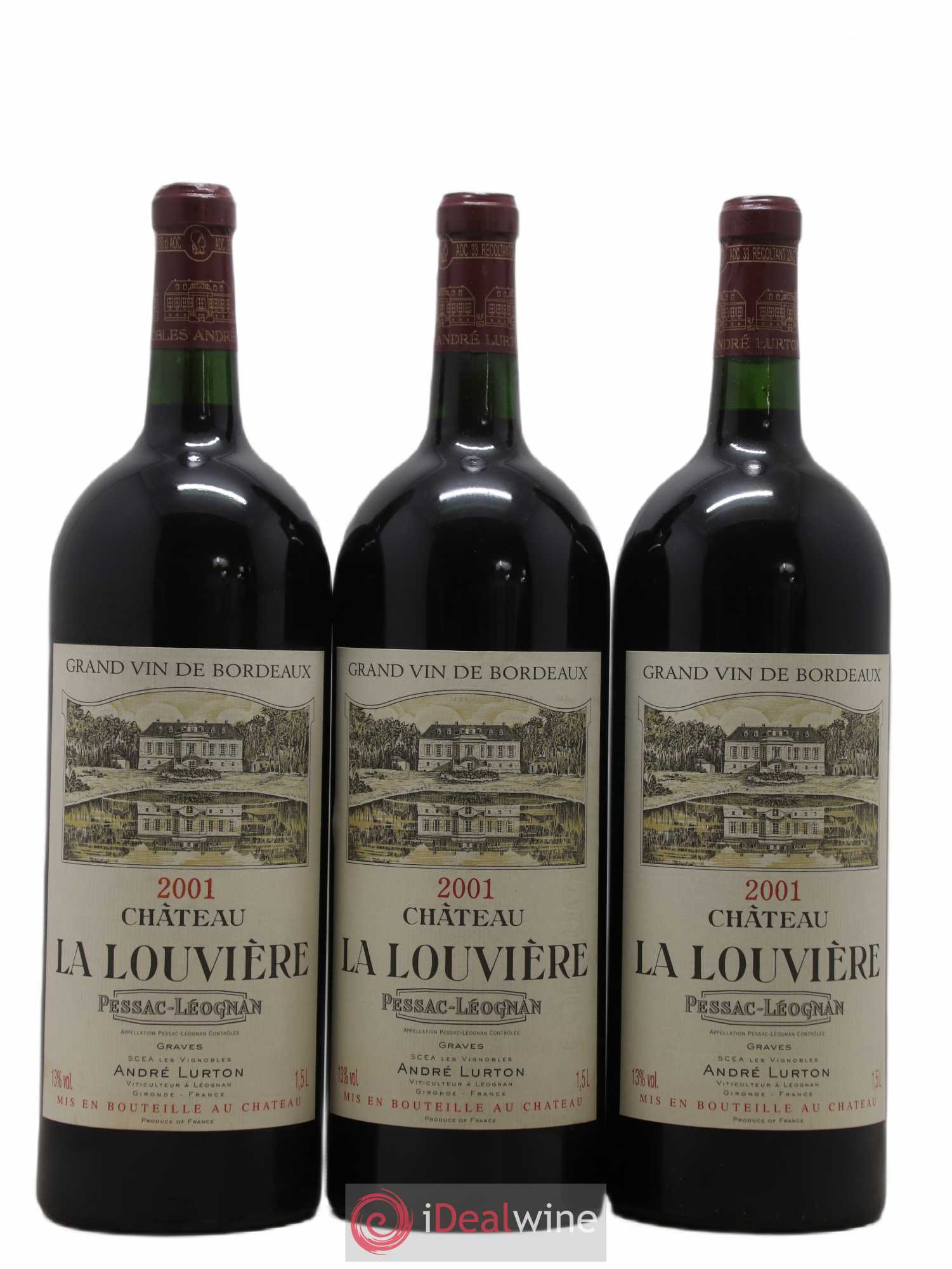 Château la Louvière 2001 - Lot de 3 magnums - 0