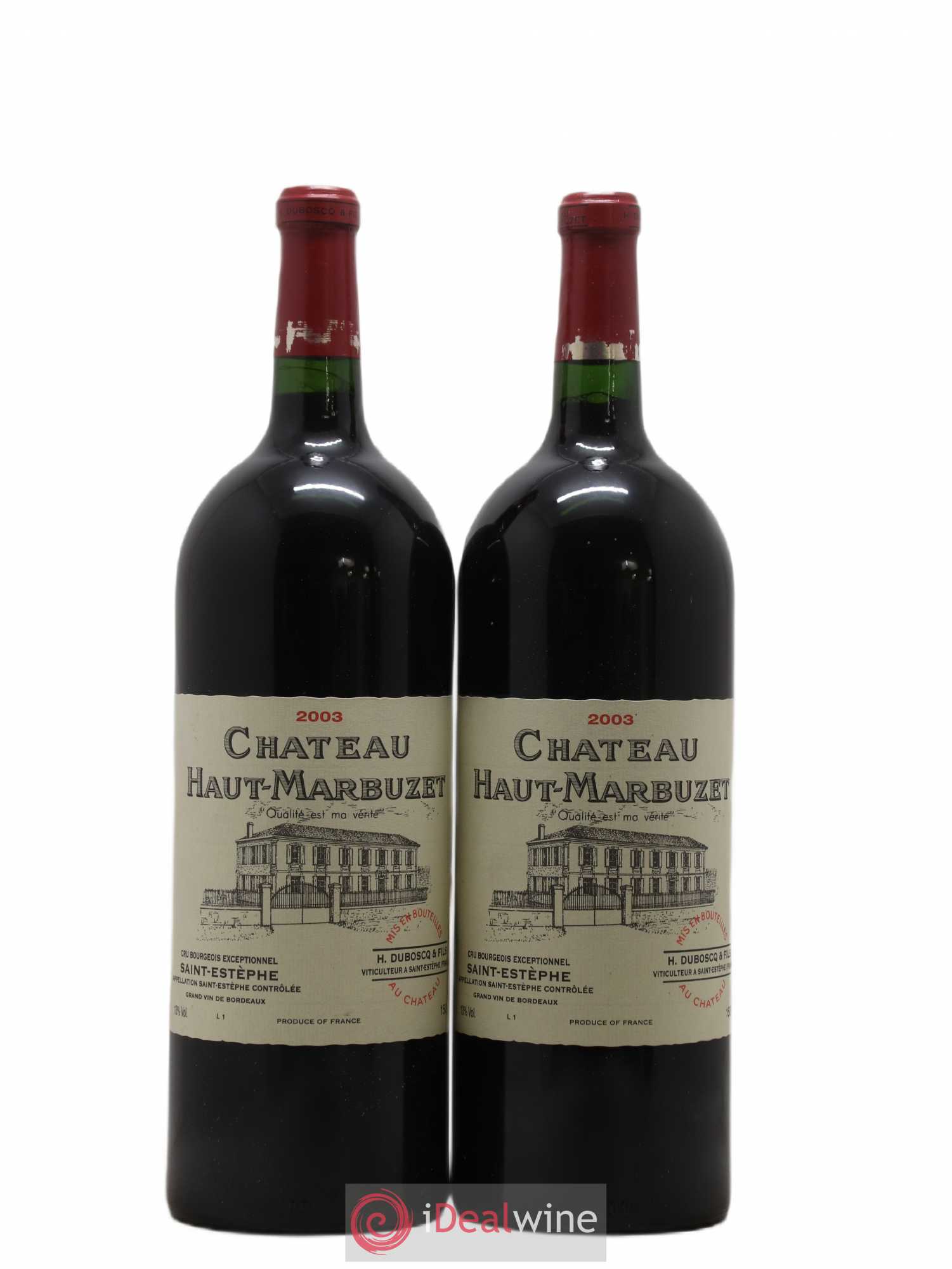 Château Haut Marbuzet 2003 - Lot de 2 magnums - 0