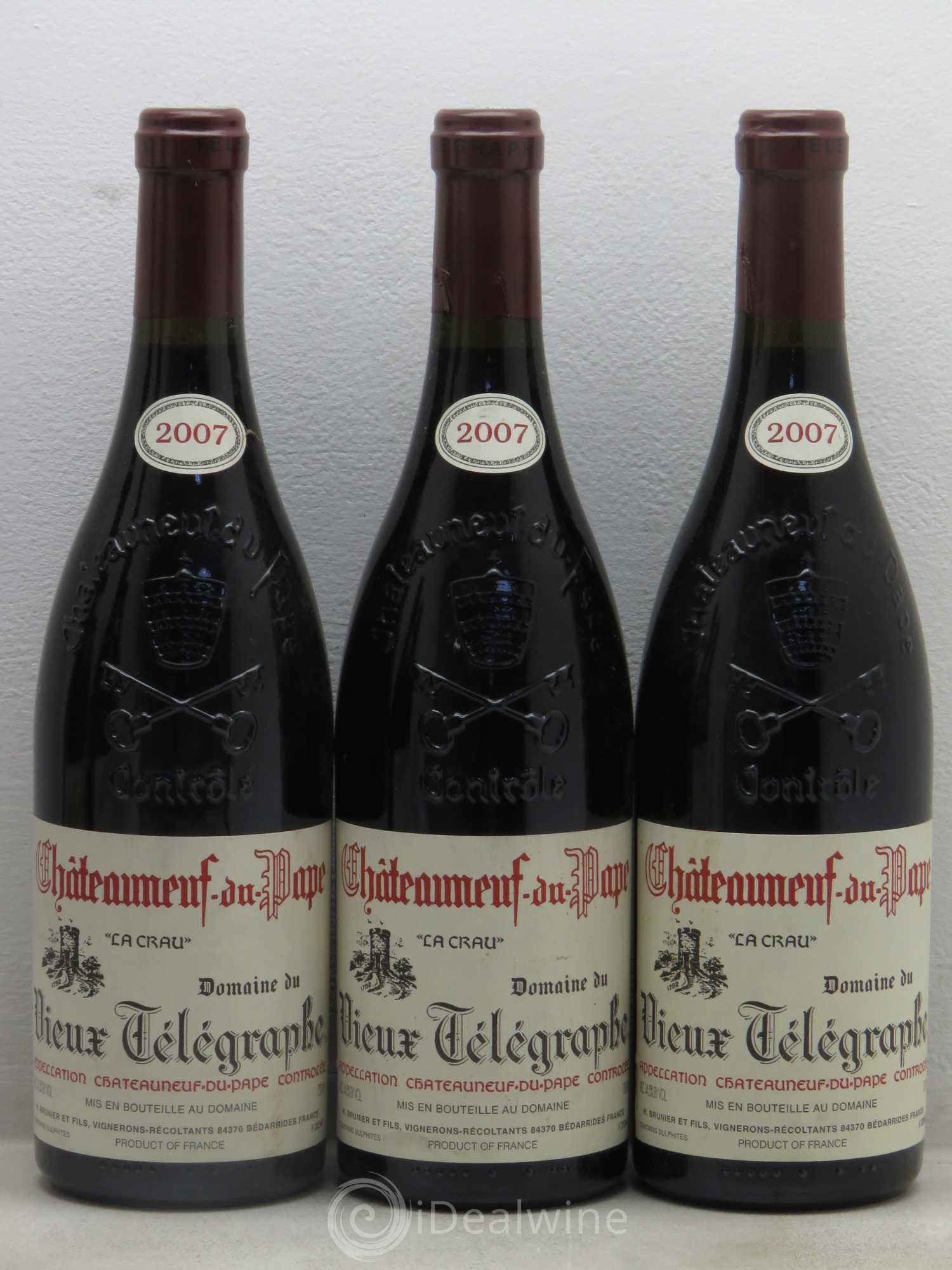 Châteauneuf-du-Pape Vieux Télégraphe (Domaine du) Vignobles Brunier 2007 - Lot de 6 bouteilles - 2