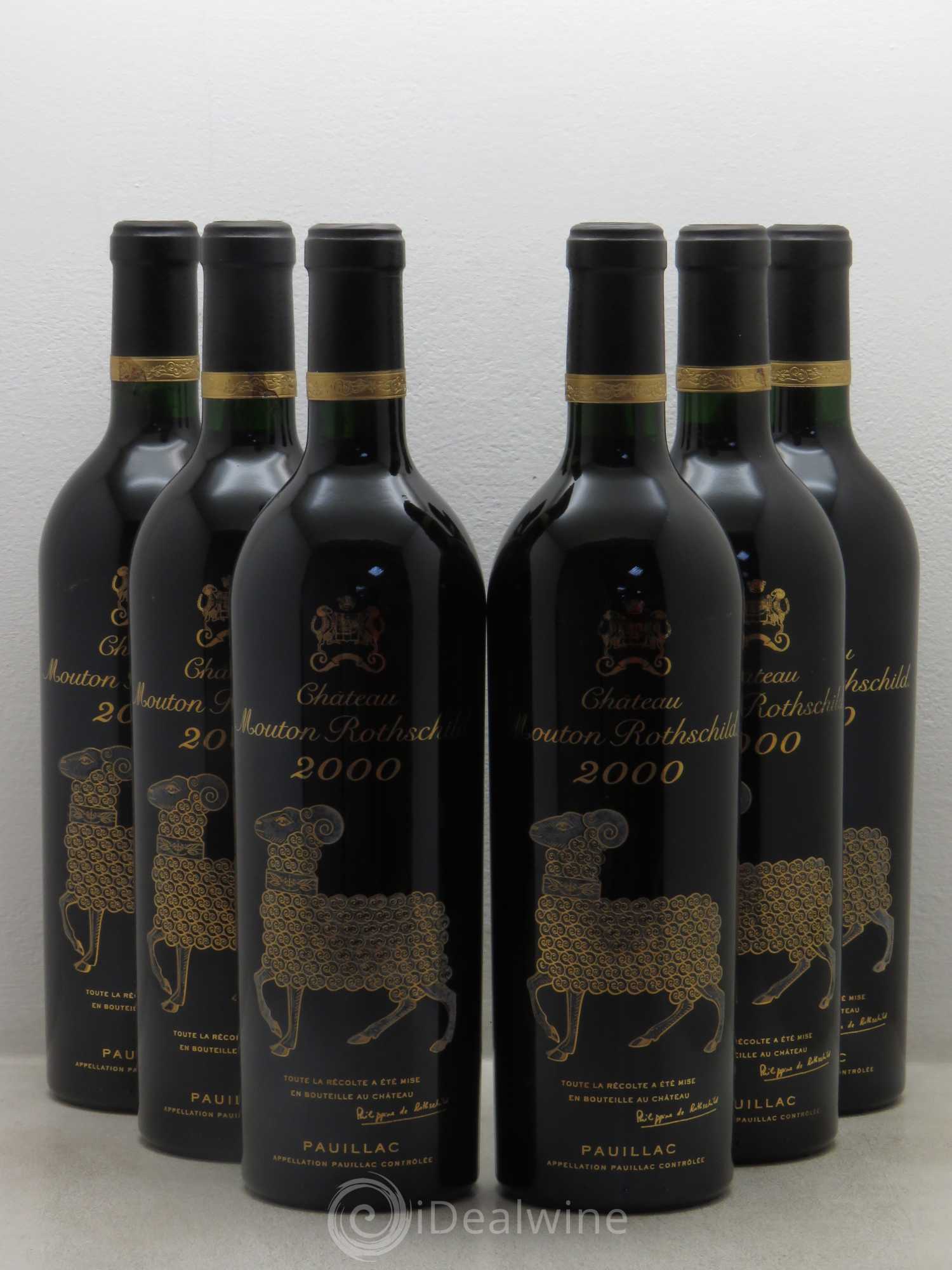 Château Mouton Rothschild 1er Grand Cru Classé 2000 - Lot de 6 bouteilles - 0