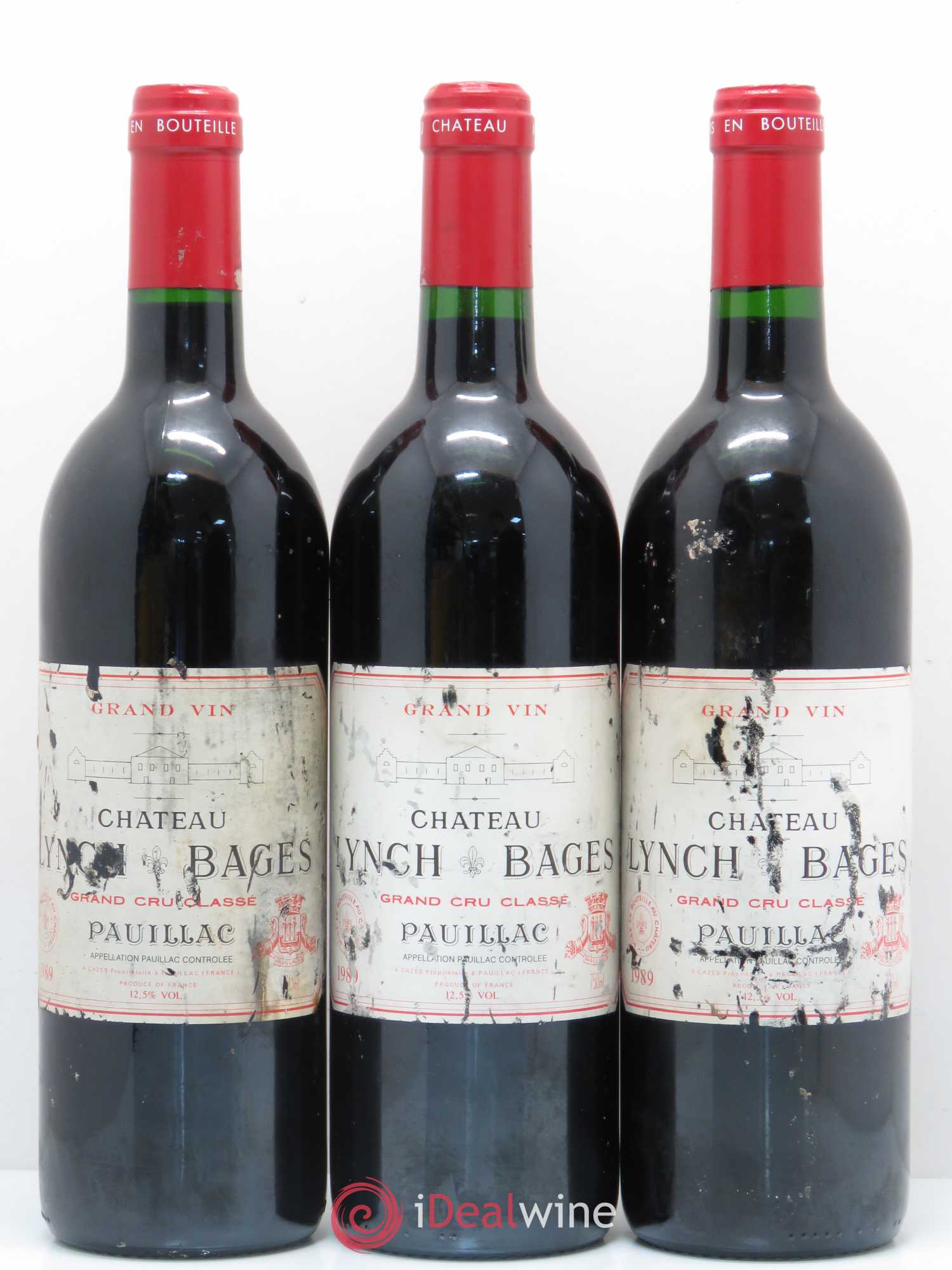 Château Lynch Bages 5ème Grand Cru Classé 1989 - Lot de 3 bouteilles - 0
