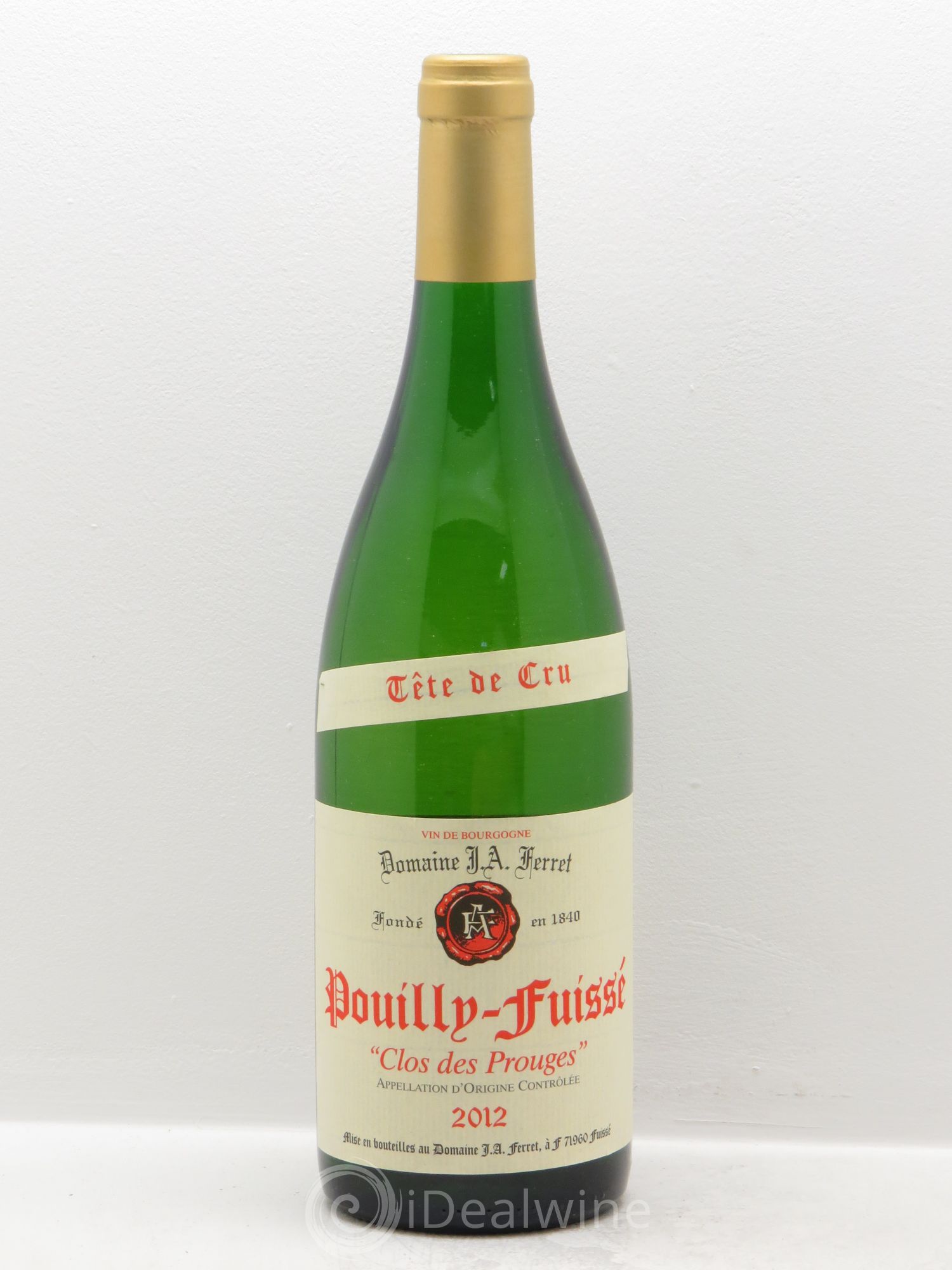 Pouilly-Fuissé Tête de Cru Clos des Prouges Domaine Ferret 2012 - Posten von 1 Flasche - 0