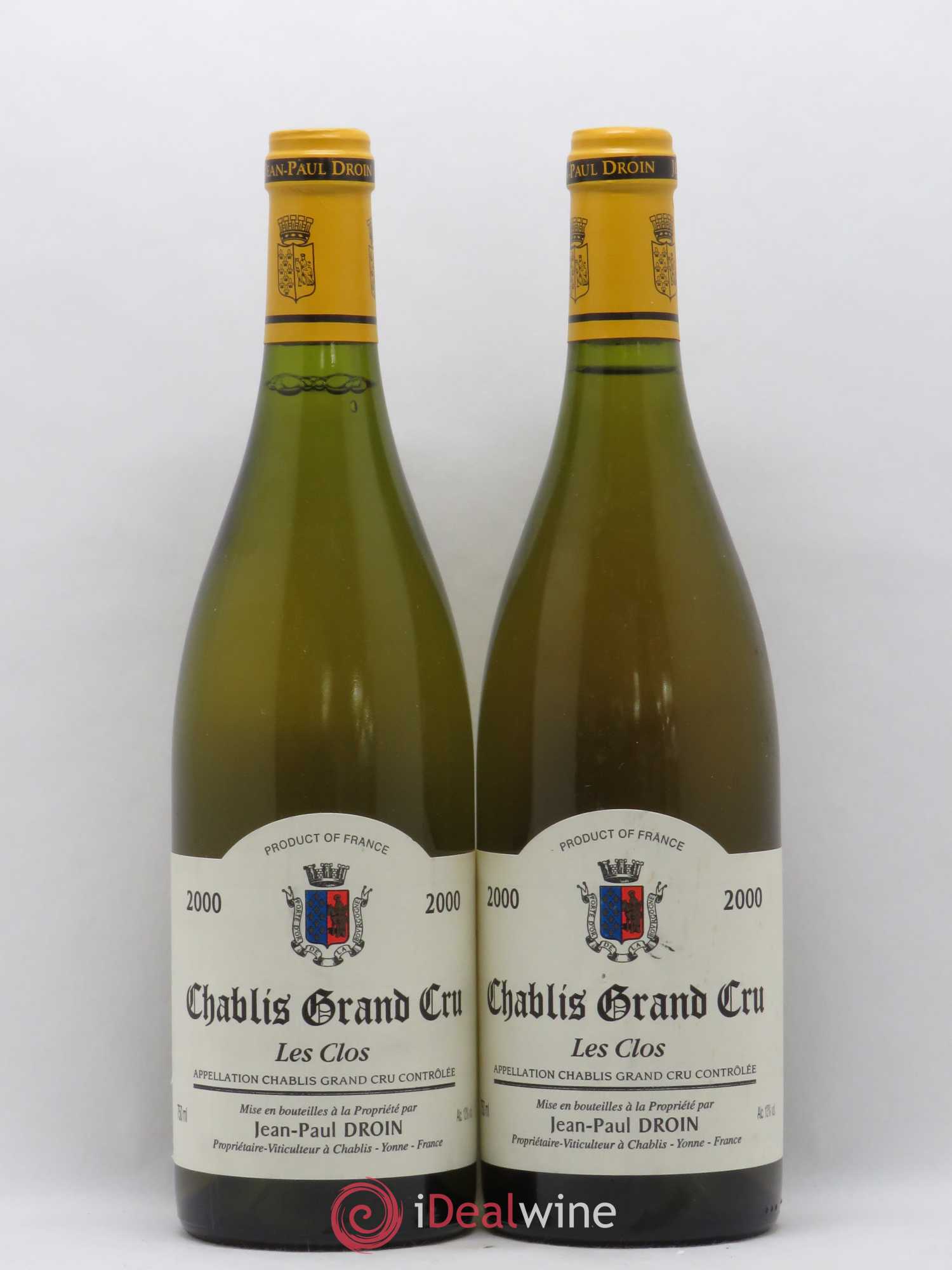 Chablis Grand Cru Les Clos Jean-Paul & Benoît Droin (Domaine) 2000 - Lot de 2 bouteilles - 0