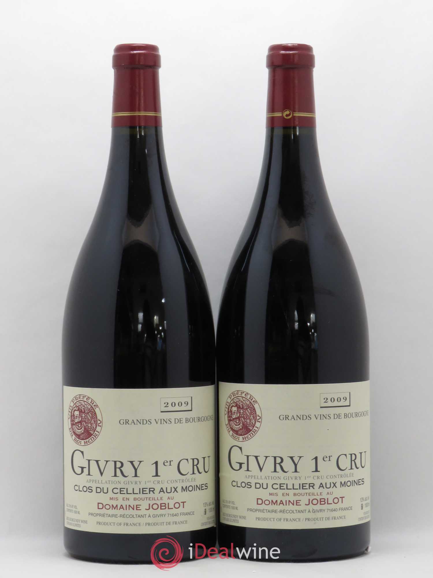 Givry 1er Cru Clos du Cellier aux Moines Joblot (Domaine) 2009 - Lot de 2 magnums - 0
