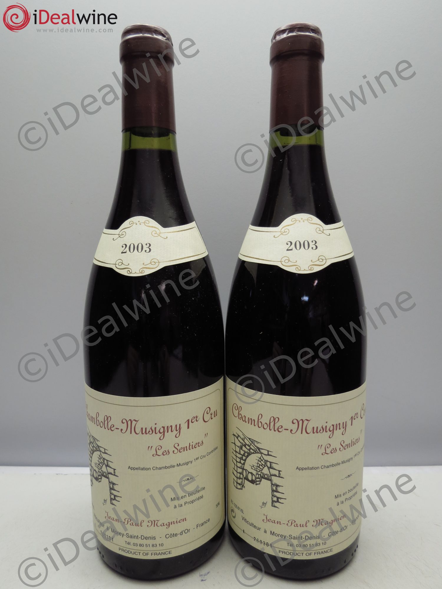 Chambolle-Musigny 1er Cru Jean Paul Magnien 2003 - Lot de 2 bouteilles - 0