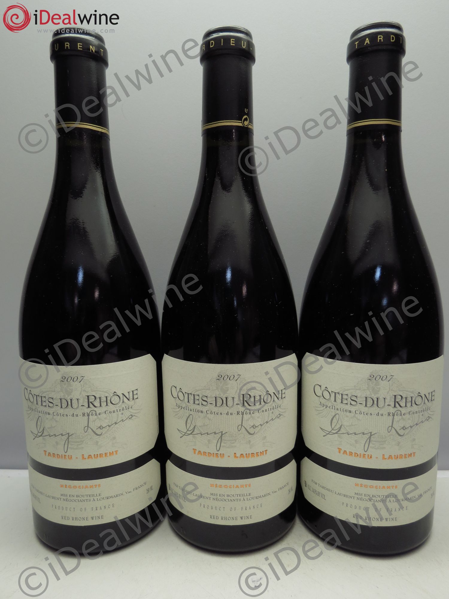 Côtes-du-Rhône Guylouise T.Laurent 2007 - Posten von 3 Flaschen - 0