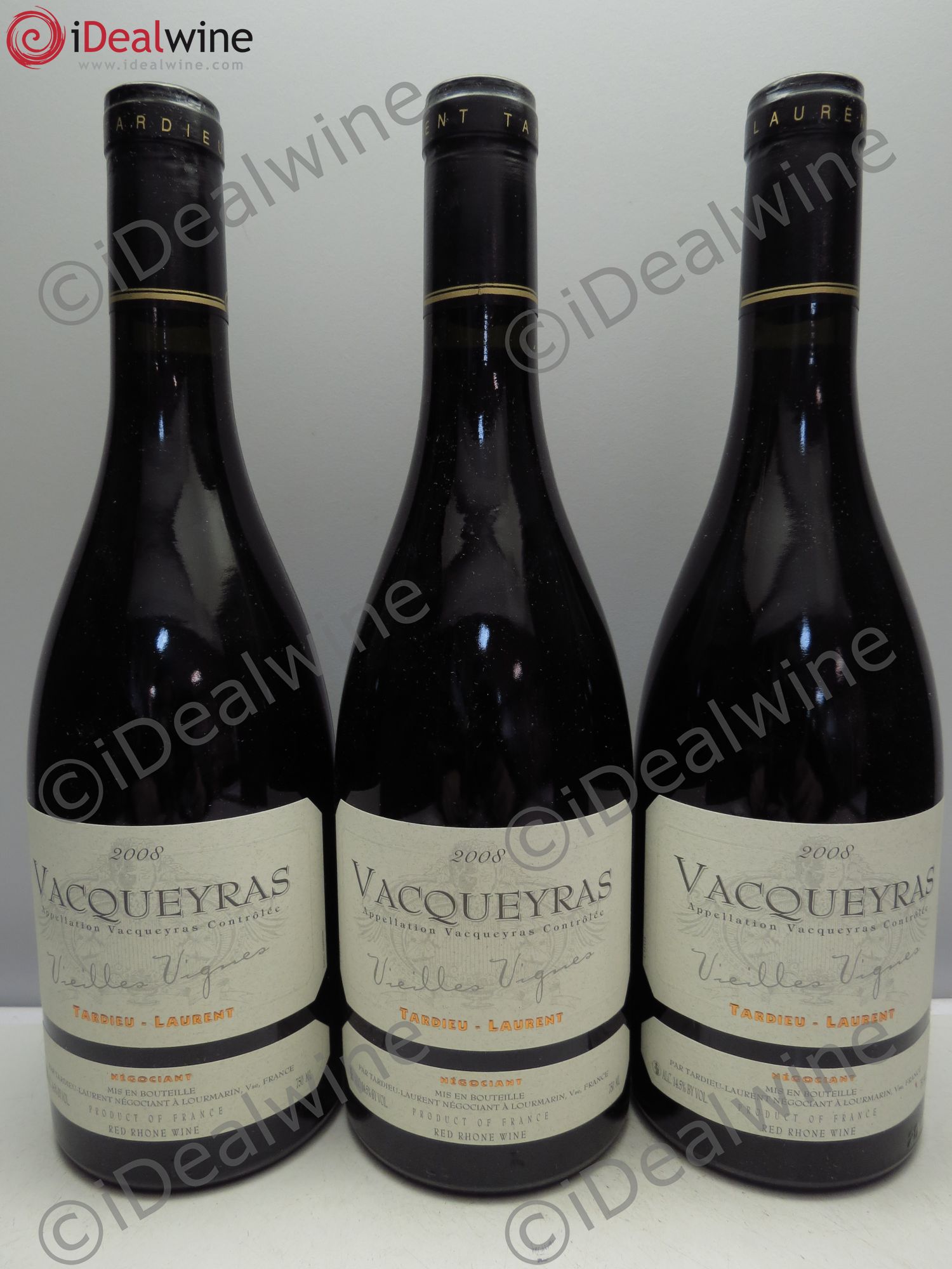 Vacqueyras Tardieu Laurent, Vieilles Vignes 2008 - Posten von 3 Flaschen - 0