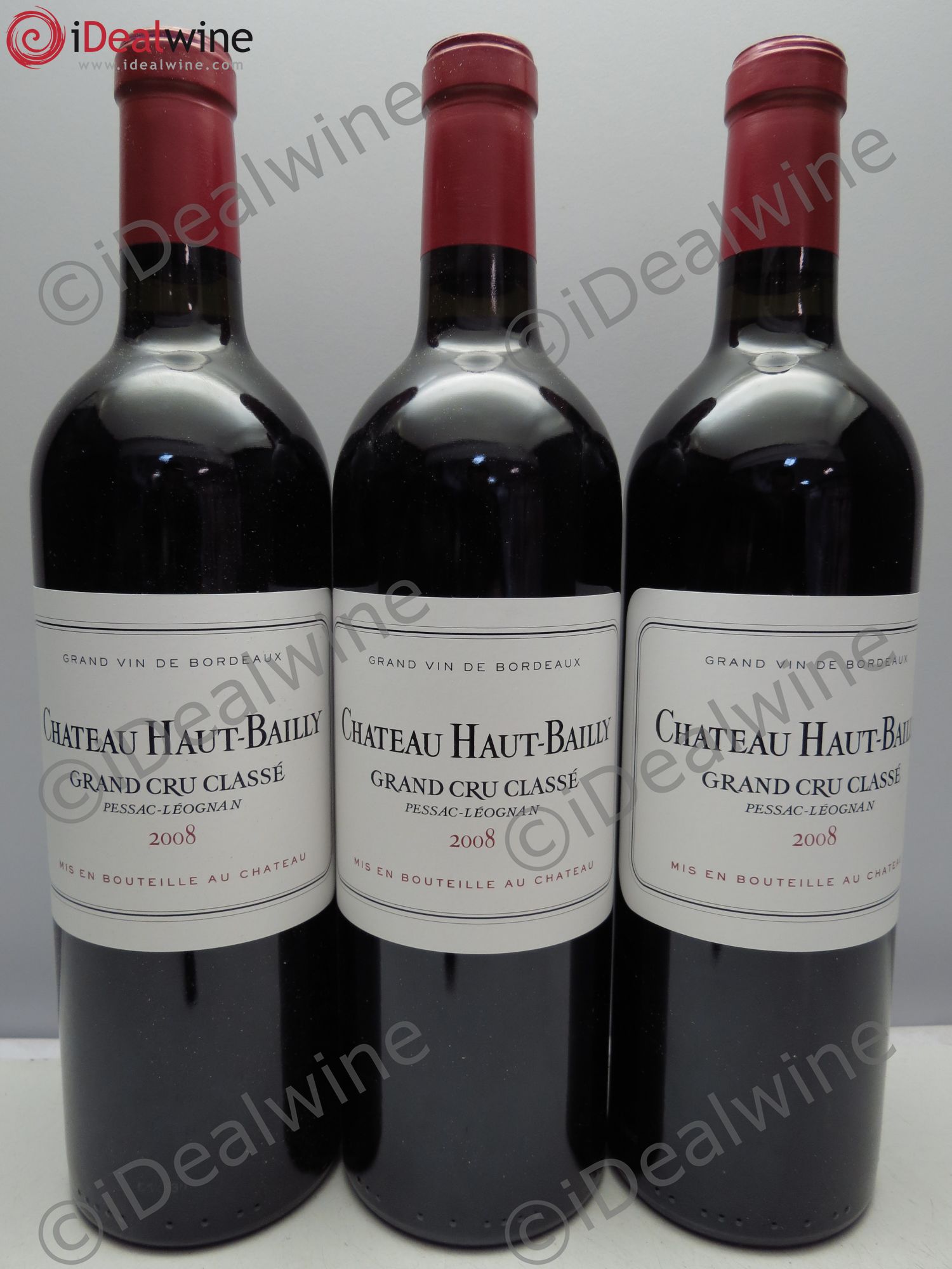 Château Haut-Bailly Cru Classé de Graves 2008 - Lot de 3 bouteilles - 0