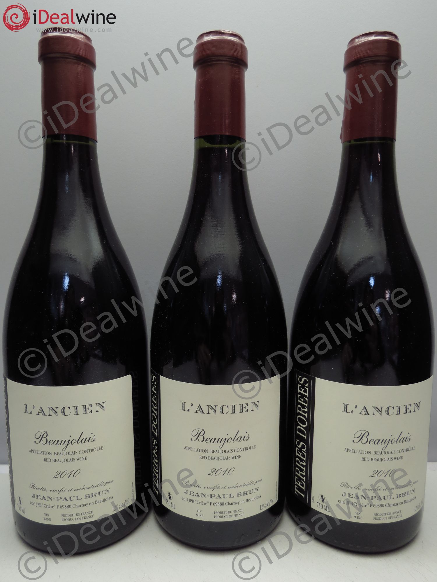 Beaujolais Terres Dorées. Jean Paul Brun 'L'Ancien' 2010 - Posten von 3 Flaschen - 0