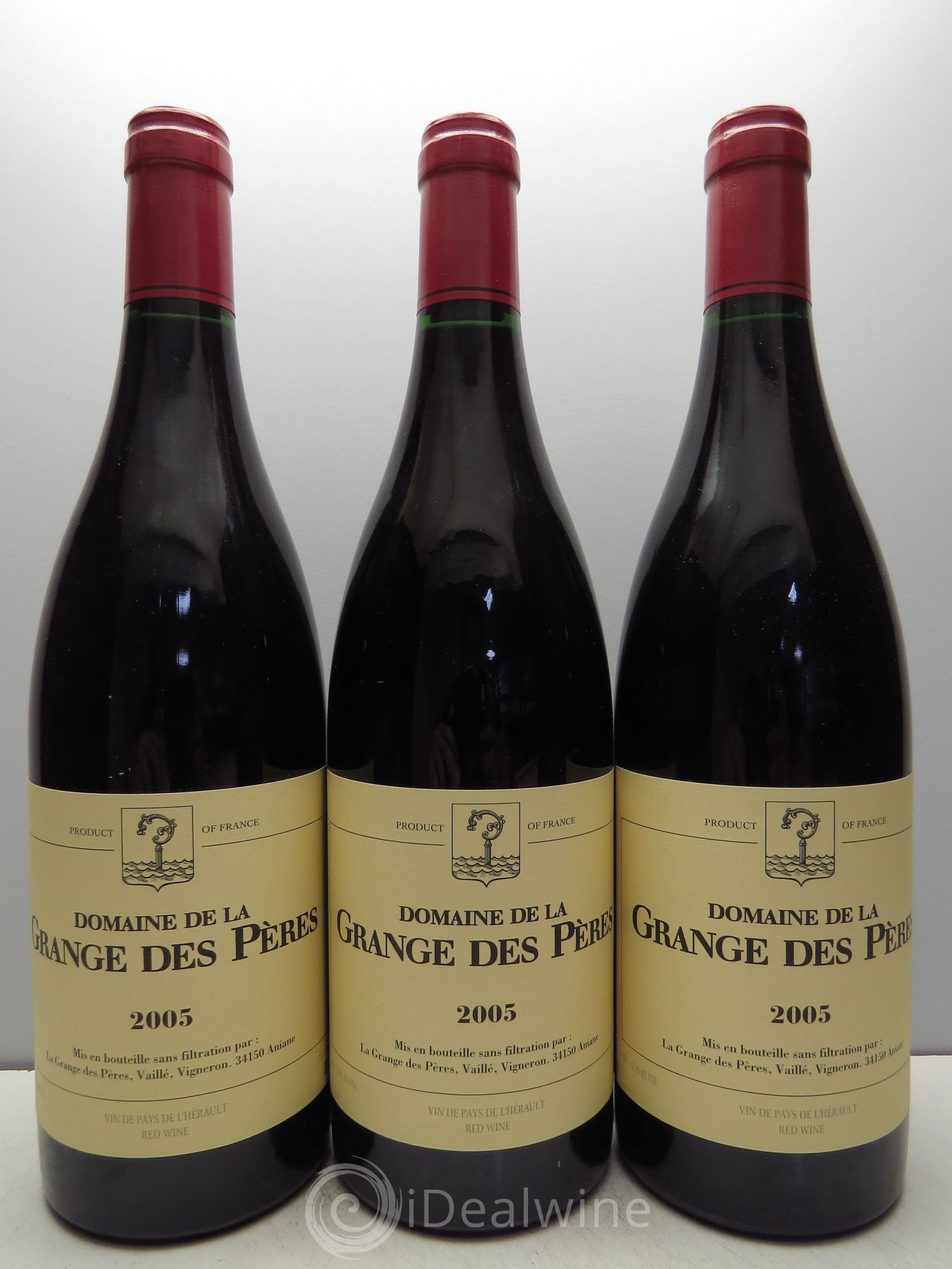 Pays d'Hérault Grange des Pères Laurent Vaillé 2005 - Lot de 3 bouteilles - 0