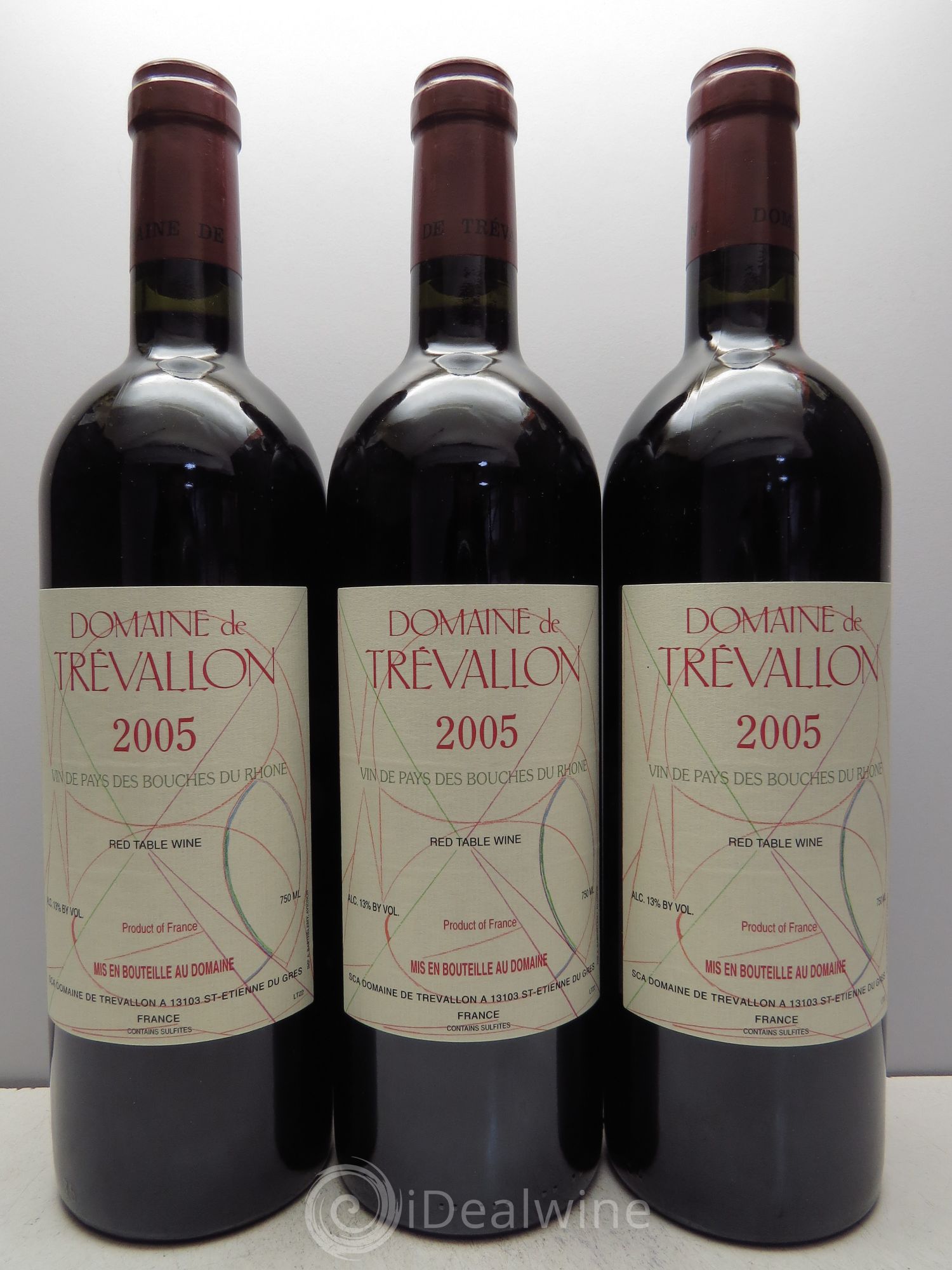 VDP Bouches du Rhône Trévallon (Domaine de) Eloi Dürrbach 2005 - Lot de 3 bouteilles - 0