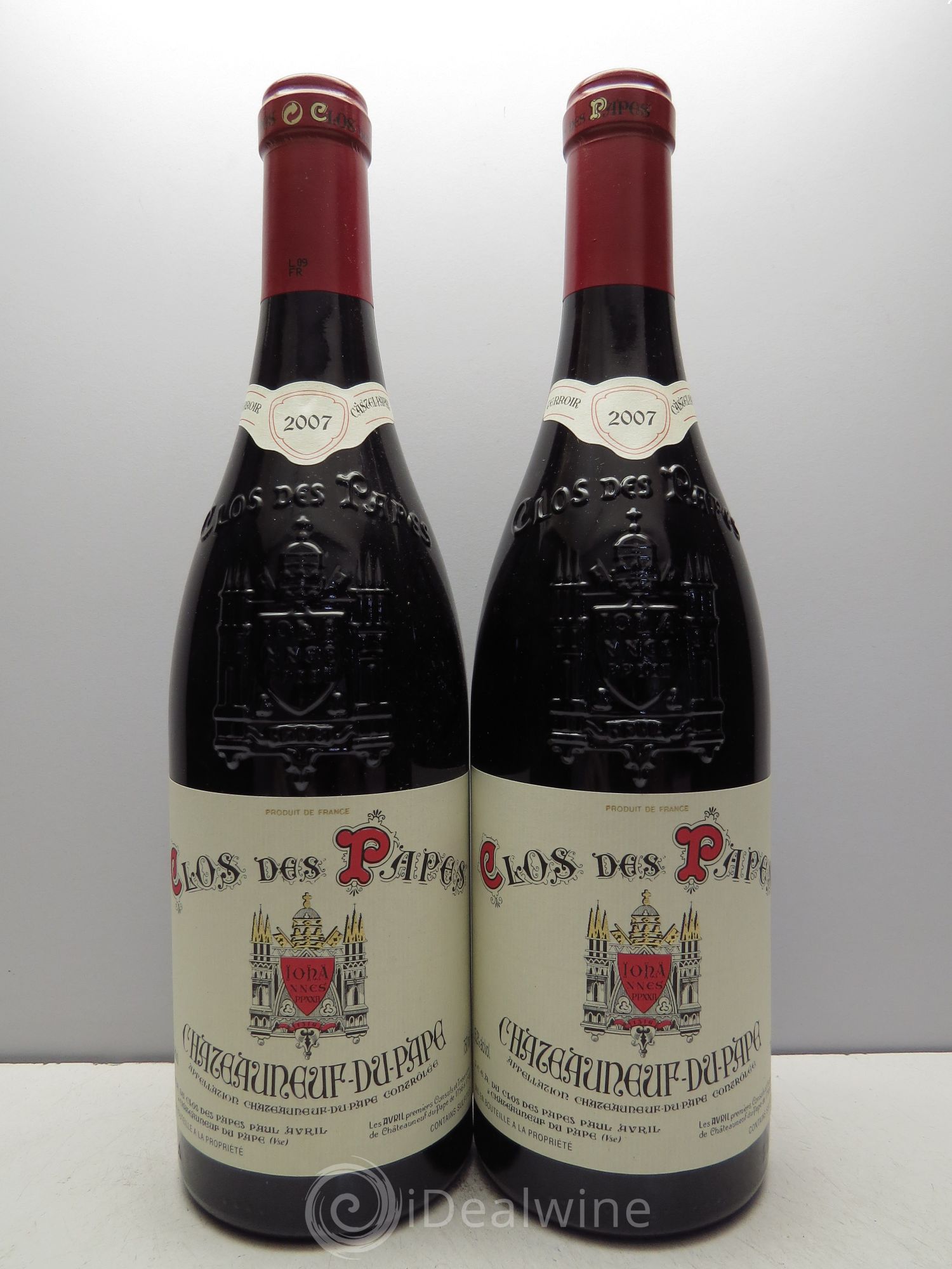 Châteauneuf-du-Pape Clos des Papes - Paul Avril 2007 - Lot de 2 bouteilles - 0