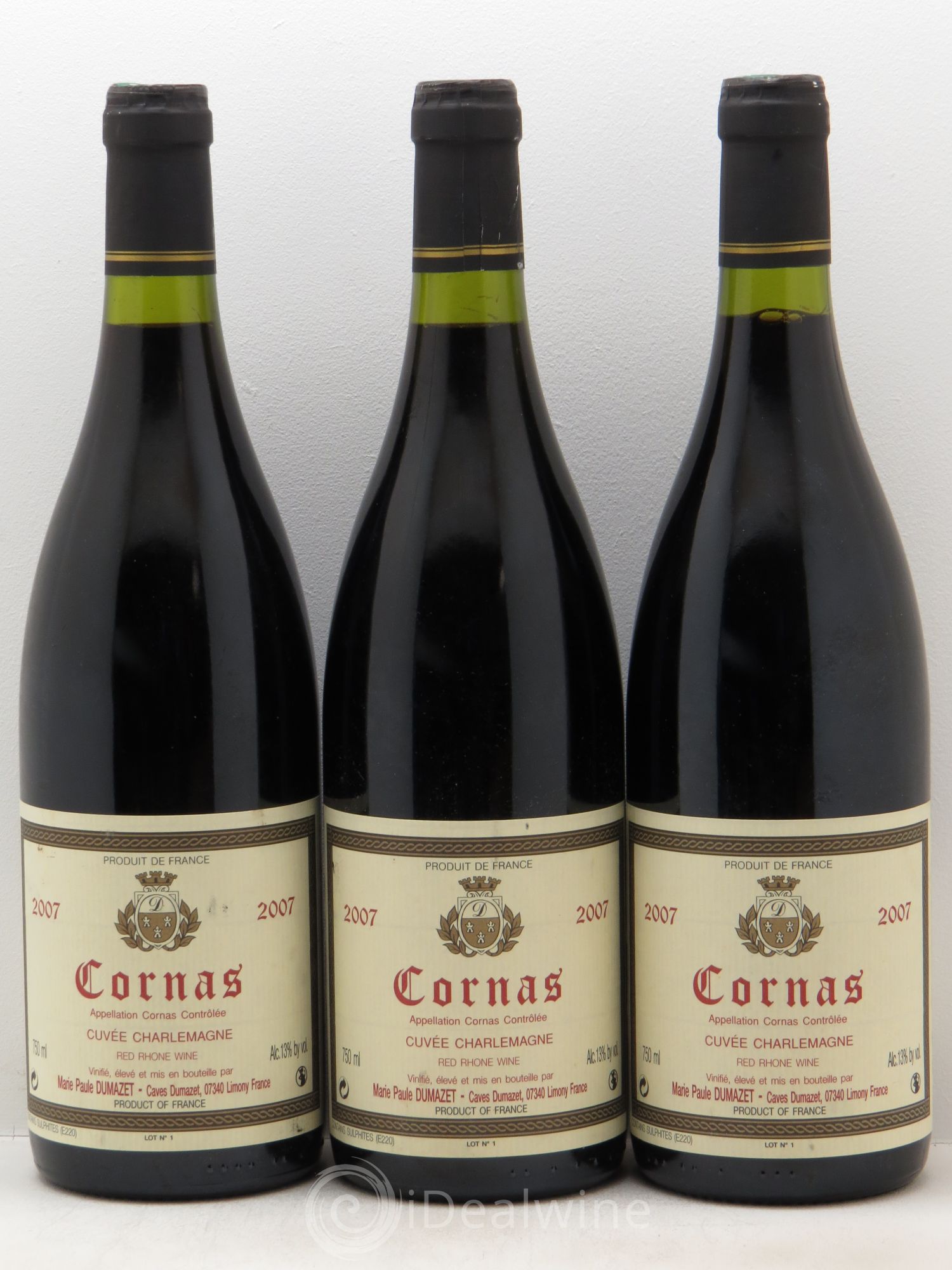 Cornas Cuvée Charlemagne - Domaine Dumazet 2007 - Posten von 3 Flaschen - 0