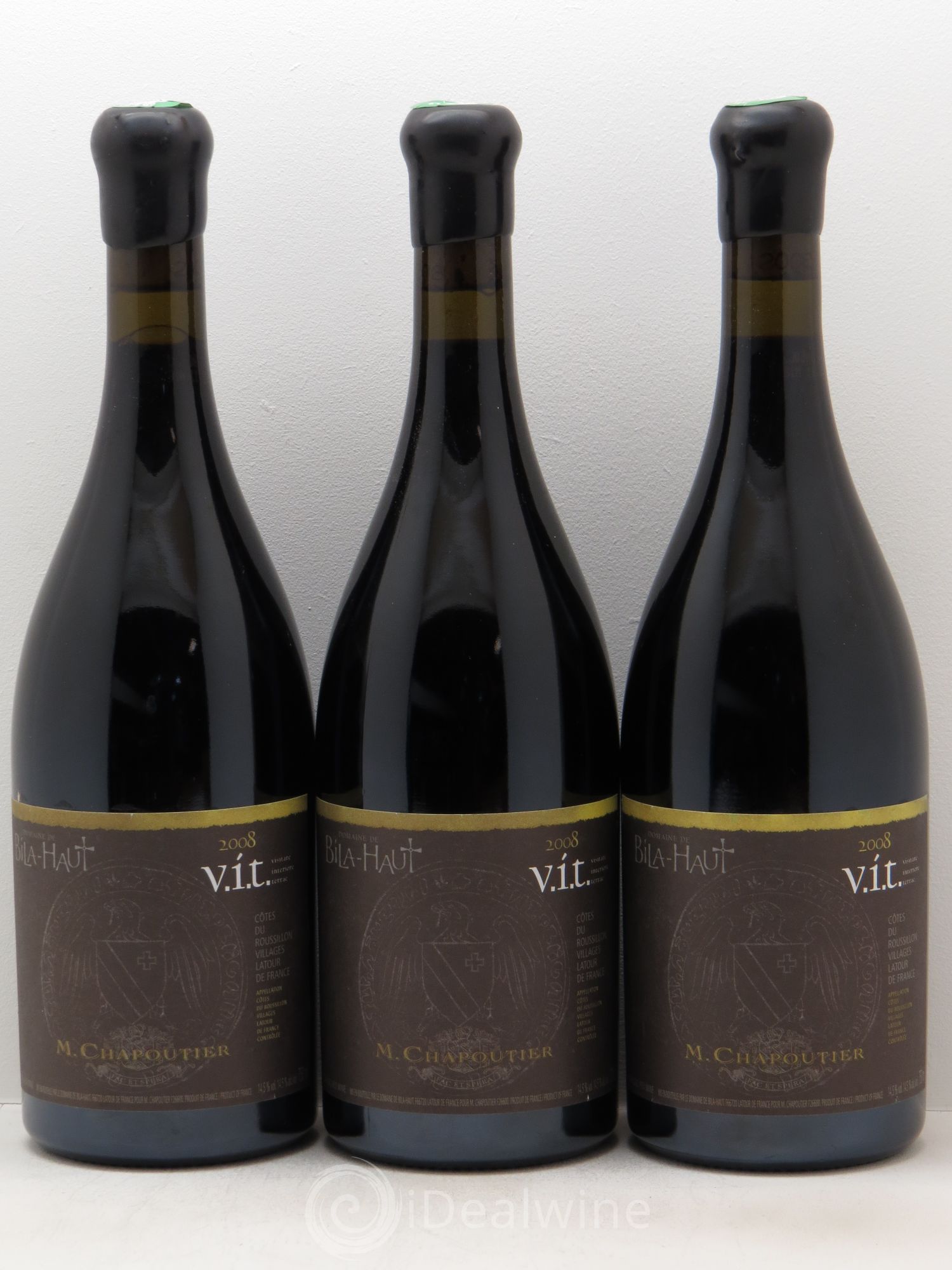 Côtes du Roussillon Bila-Haut Latour Cuvée V.I.T Chapoutier 2008 - Lot of 3 bottles - 0