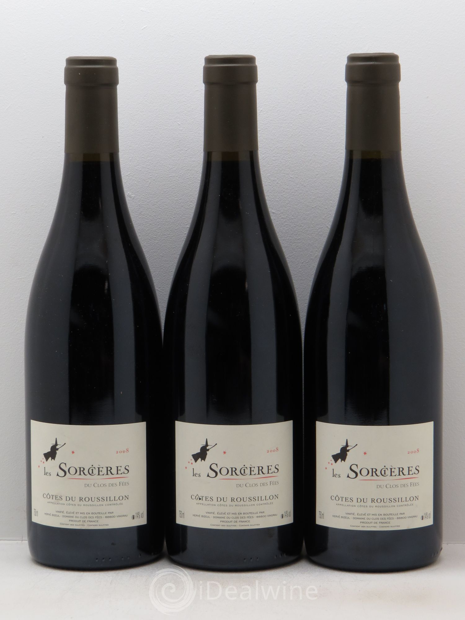 Côtes du Roussillon Clos des Fées Les Sorcières Hervé Bizeul 2008 - Lot de 3 bouteilles - 0