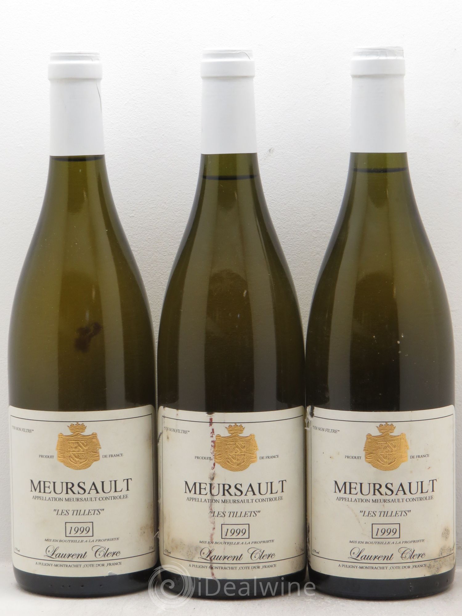Meursault Les Tillets Laurent Clerc (sans prix de réserve-no reserve) 1999 - Posten von 3 Flaschen - 0