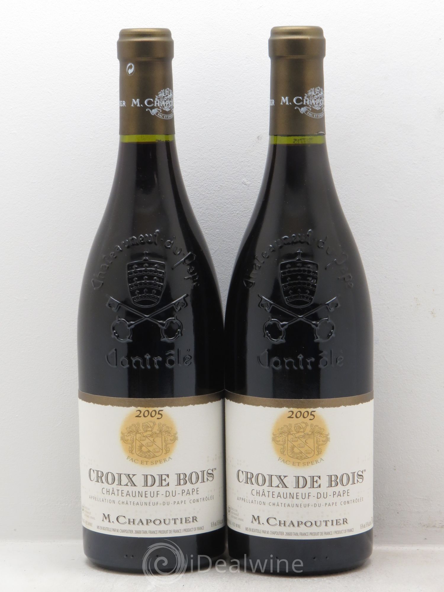 Châteauneuf-du-Pape Croix de Bois Chapoutier 2005 - Lot de 2 bouteilles - 0