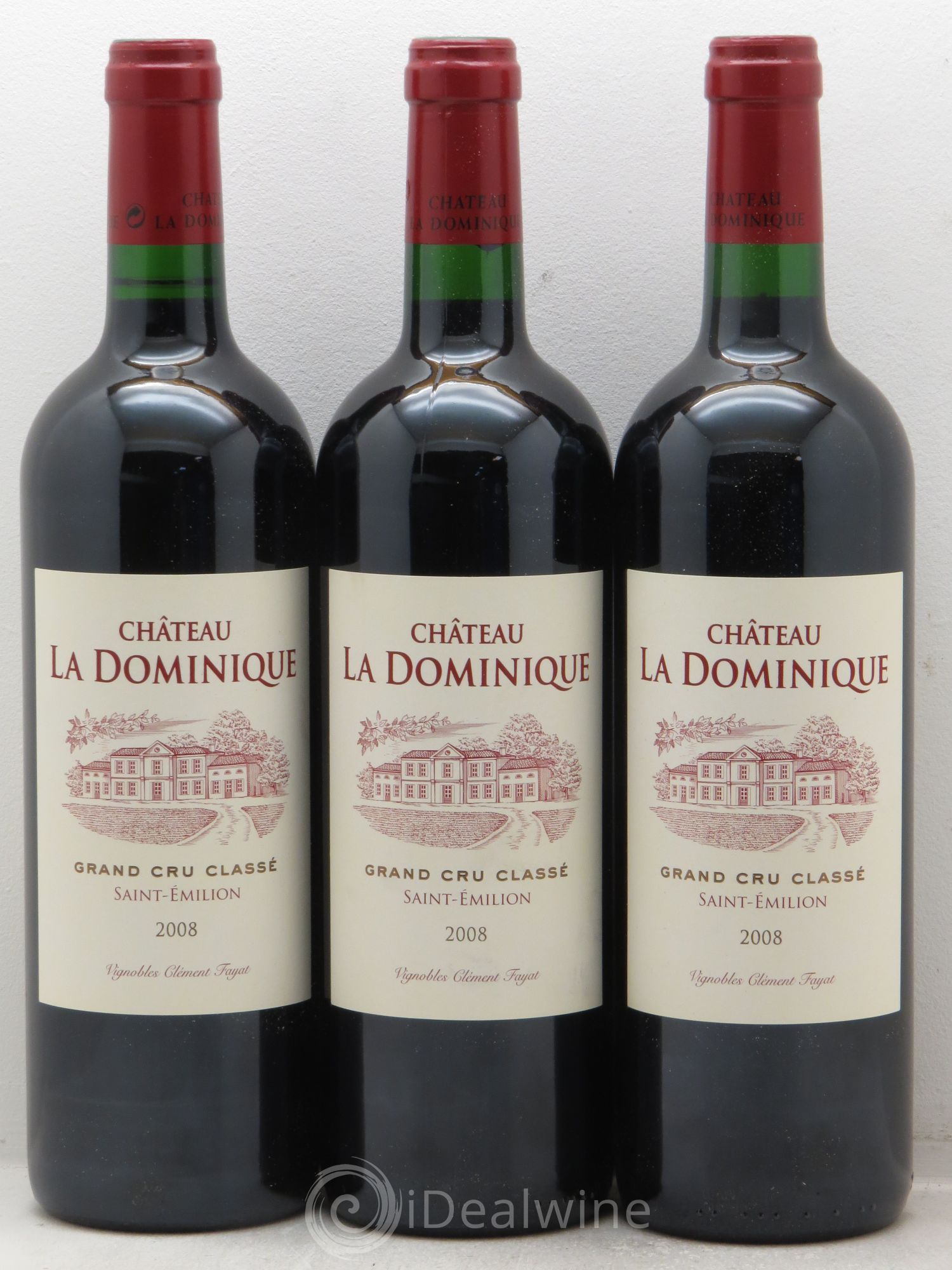 Château la Dominique Grand Cru Classé 2008 - Lot de 3 bouteilles - 0