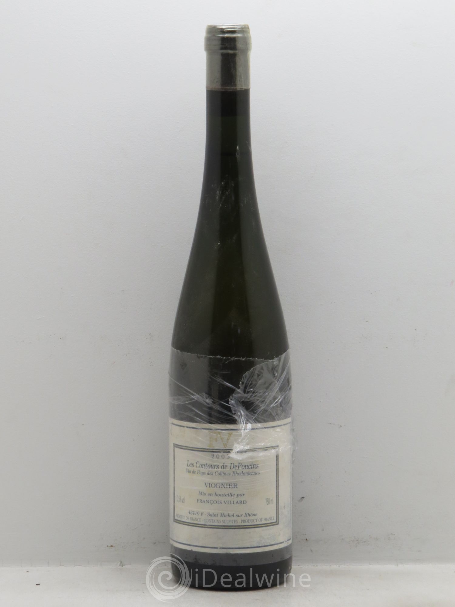 Rhône Viognier VdP des Collines Rhodaniennes Les Contours DePoncins F.Villard (sans prix de réserve - no reserve) 2005 - Posten von 1 Flasche - 0