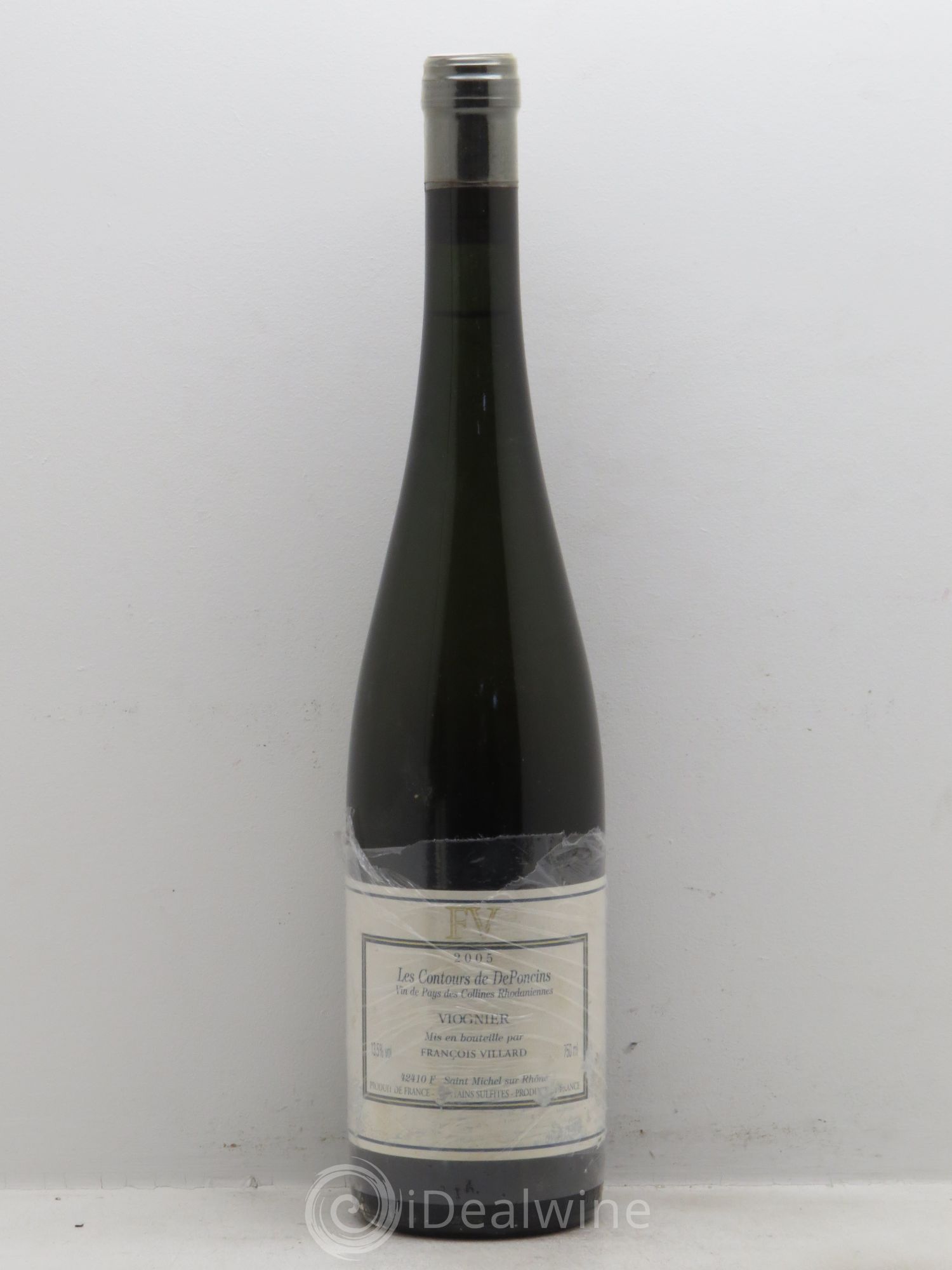 Rhône Viognier VdP des Collines Rhodaniennes Les Contours DePoncins F.Villard (sans prix de réserve - no reserve) 2005 - Posten von 1 Flasche - 0