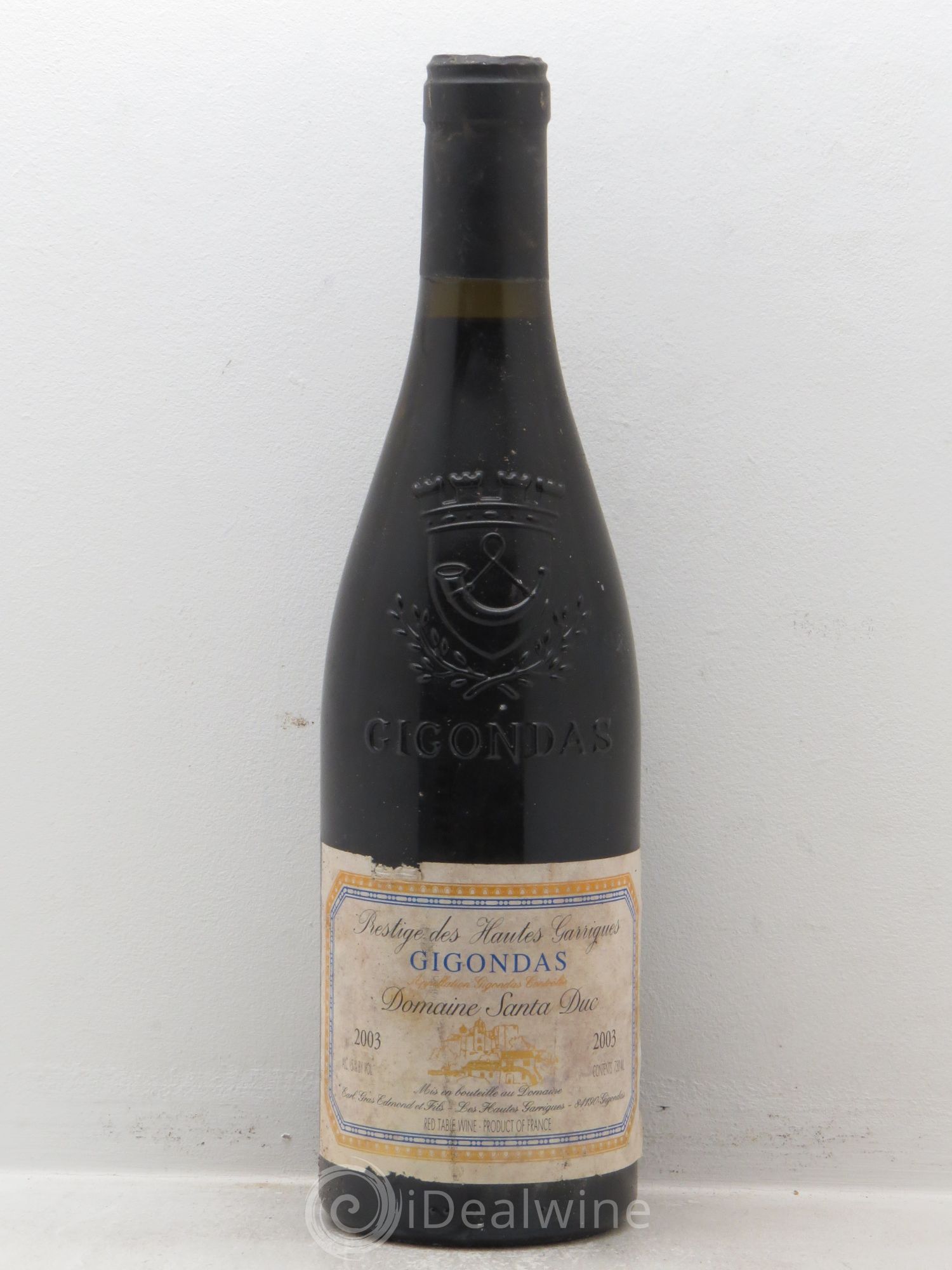 Gigondas Santa Duc (Domaine) Hautes Garrigues Famille Gras 2003 - Lot de 1 bouteille - 0