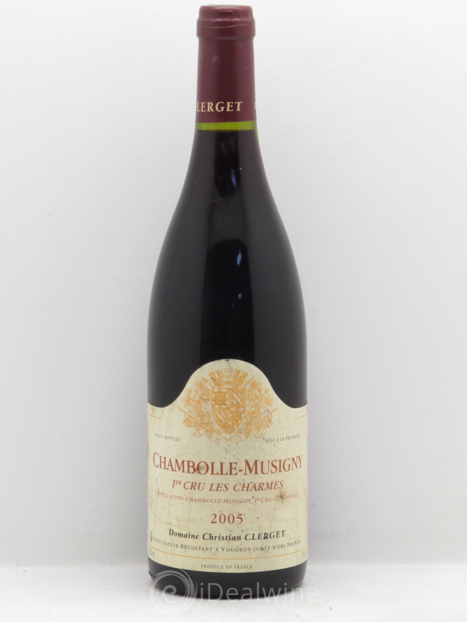 Chambolle-Musigny 1er Cru Les Charmes Christian Clerget 2005 - Lot de 1 bouteille - 0